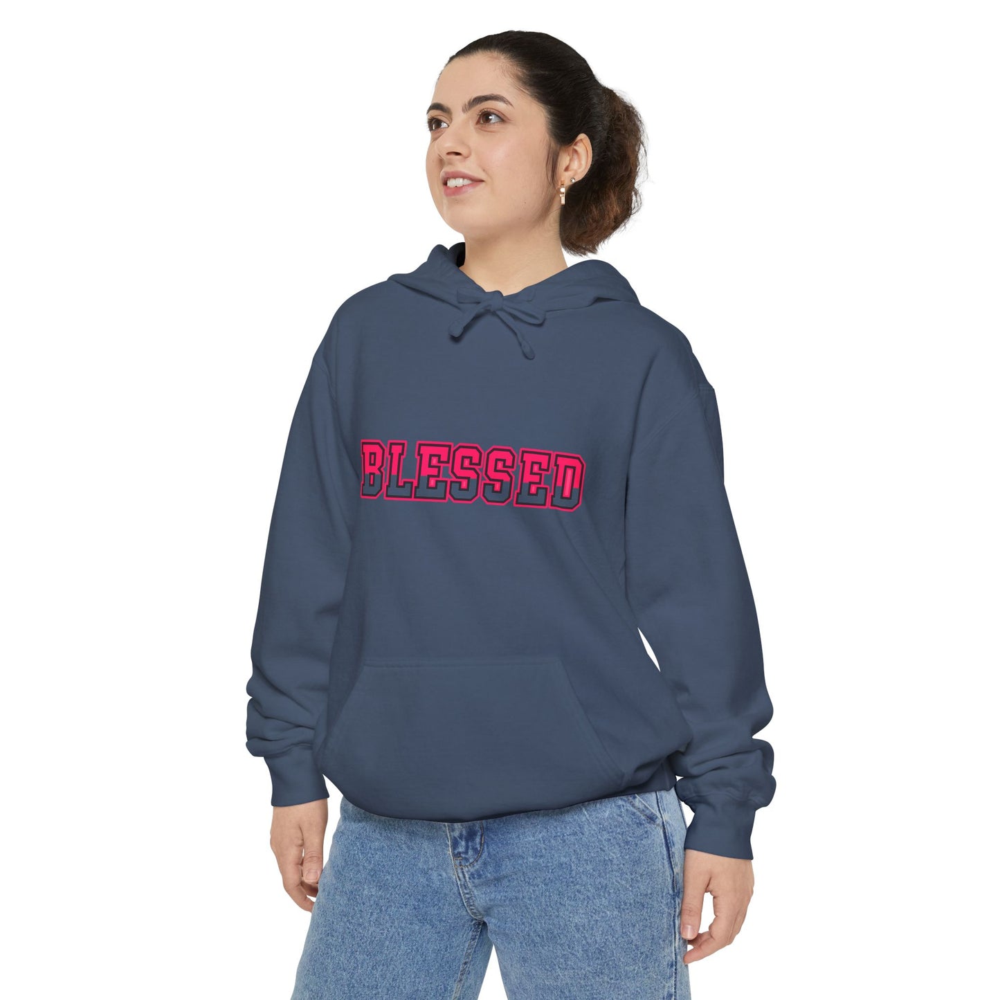 "Blessed" Unisex Garment-Dyed Hoodie | Cozy Gift for Spiritual Souls, Faith Sweatshirt, Everyday Comfort Wear