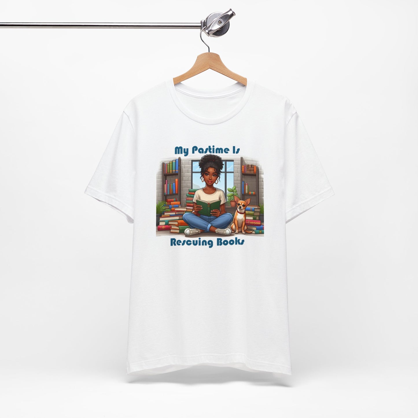 My Pastime Is Rescuing Books Unisex Jersey Short Sleeve Tee