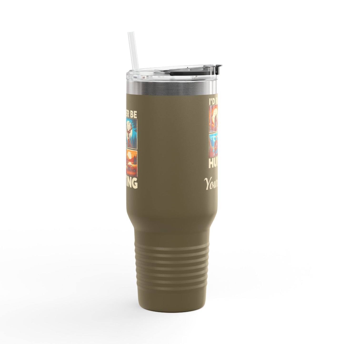 Personalized, I'd Rather Be Hunting, Spillproof, 40oz, Stainless Steel Insulated Travel Mug