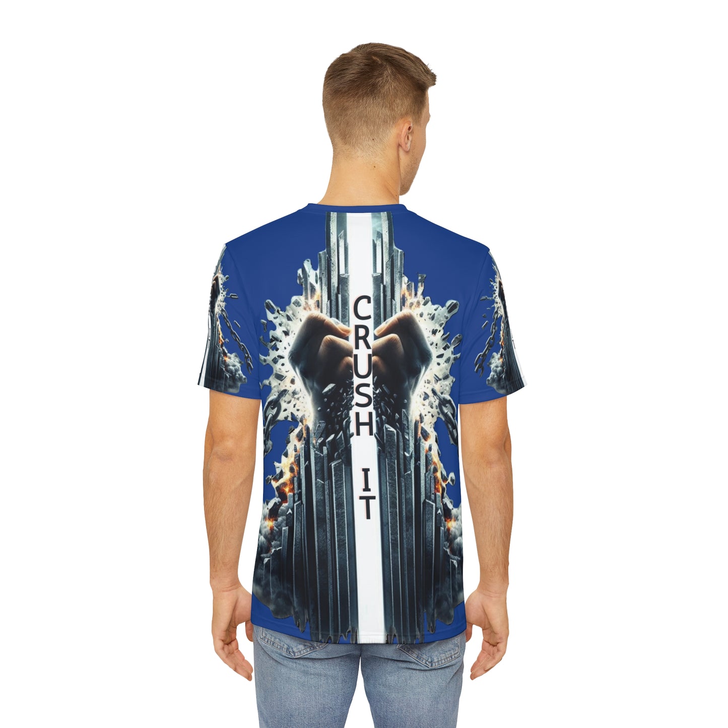 CRUSH IT! -Men's Polyester Tee - Dark Blue