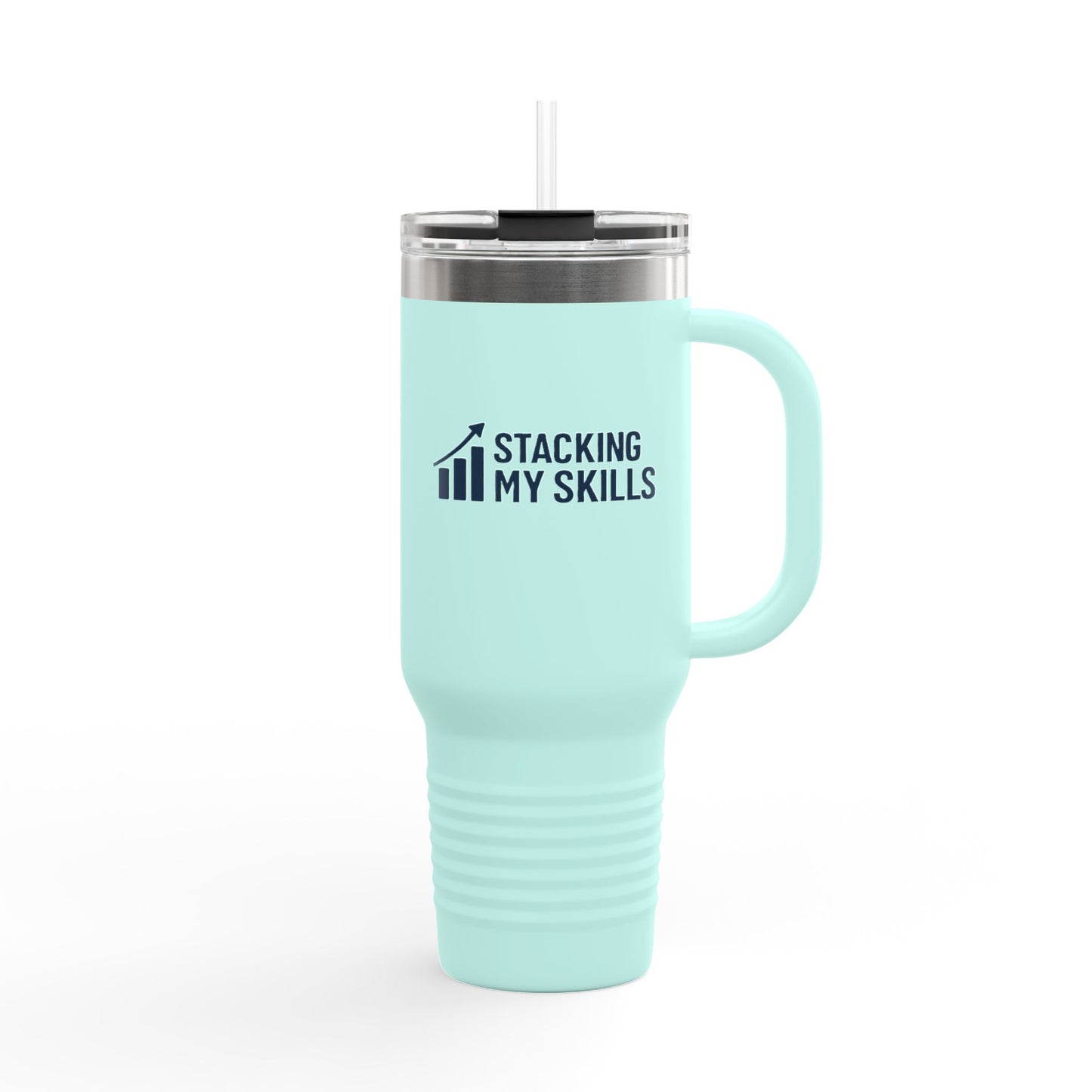 "Stacking My Skills" 40oz Stainless Steel, Motivational Travel Mug