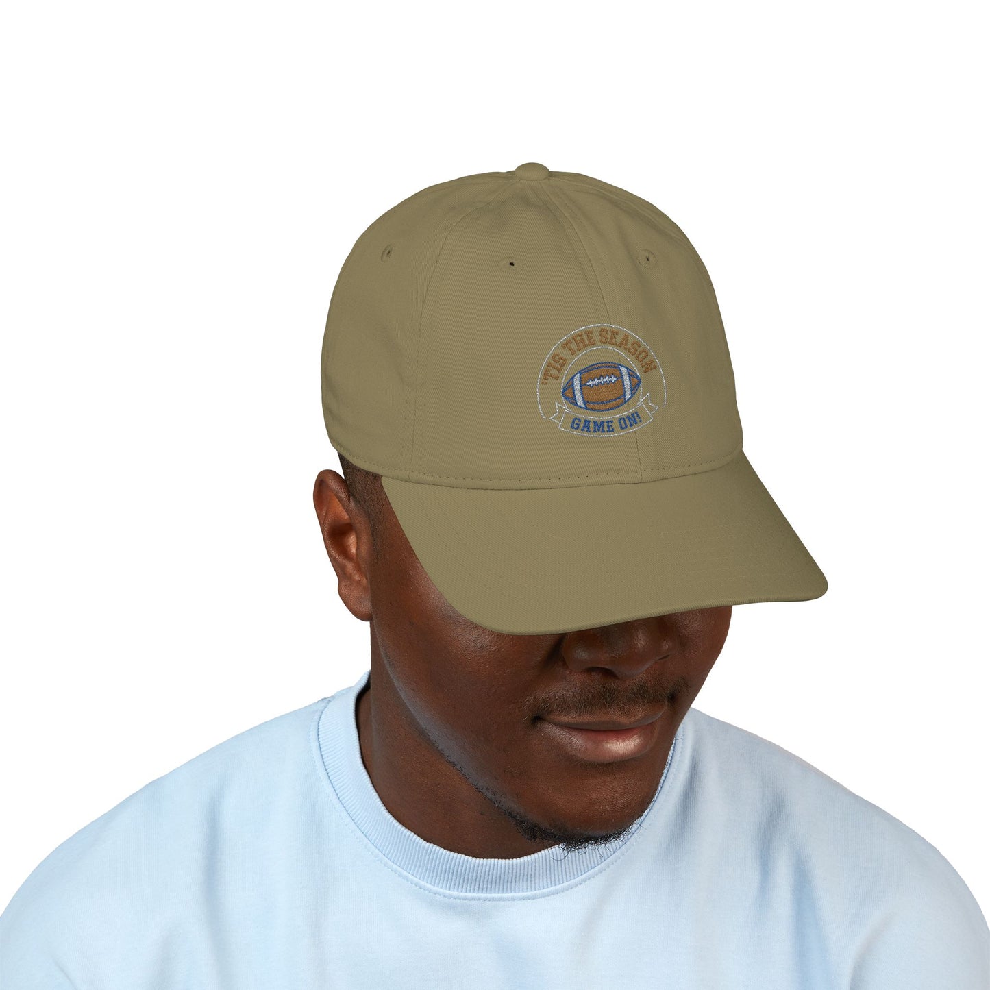 'TIS THE SEASON - GAME ON" Organic Embroidered Cap - Perfect for Sports Fans, Casual Outings, Gifts, Summer Wear, and Outdoor Adventures