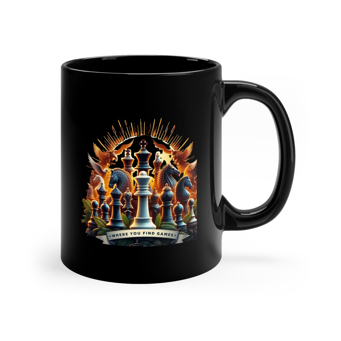 Where You Find Games, You Will Find Thrones, 11oz Black Coffee Mug