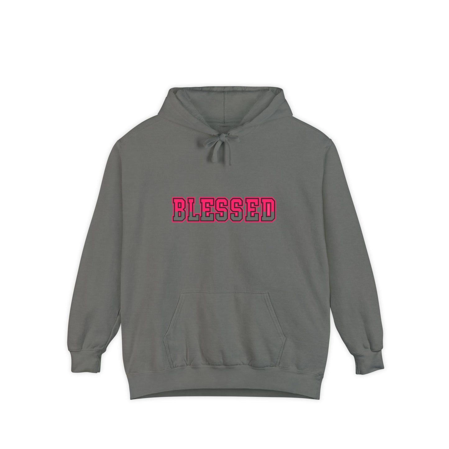 "Blessed" Unisex Garment-Dyed Hoodie | Cozy Gift for Spiritual Souls, Faith Sweatshirt, Everyday Comfort Wear