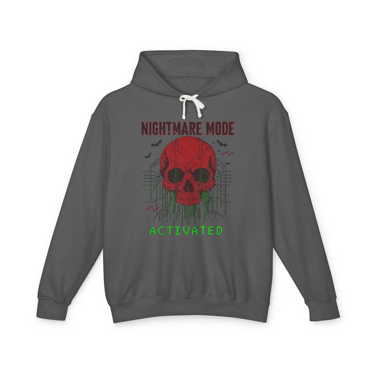 Nightmare Mode Activated Hoodie, Unisex Lightweight Pullover, Spooky Sweatshirt for Halloween, Gift for Horror and Gamers, Casual Wear