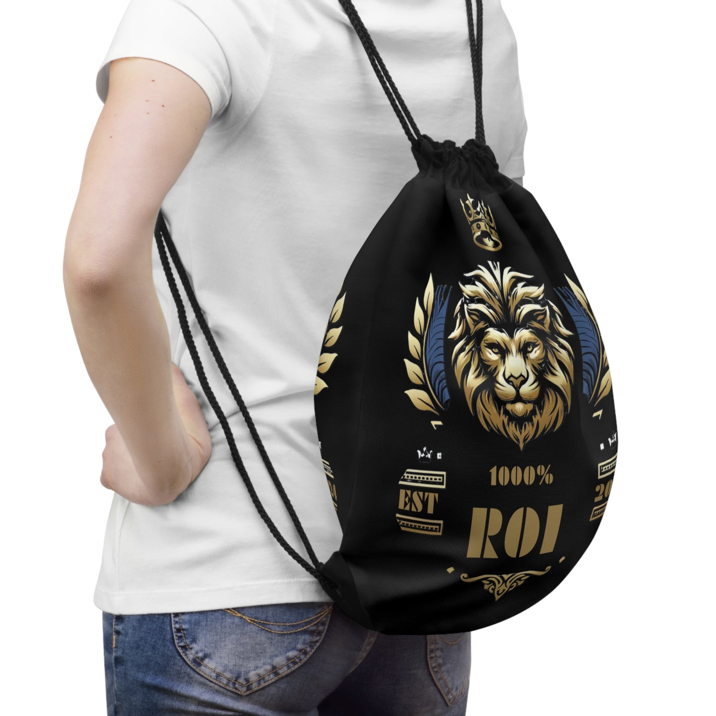 1000%ROI - Black Drawstring Bag