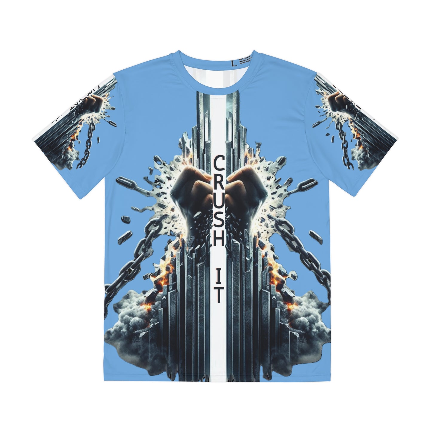 CRUSH IT! -Men's Polyester Tee - Light Blue