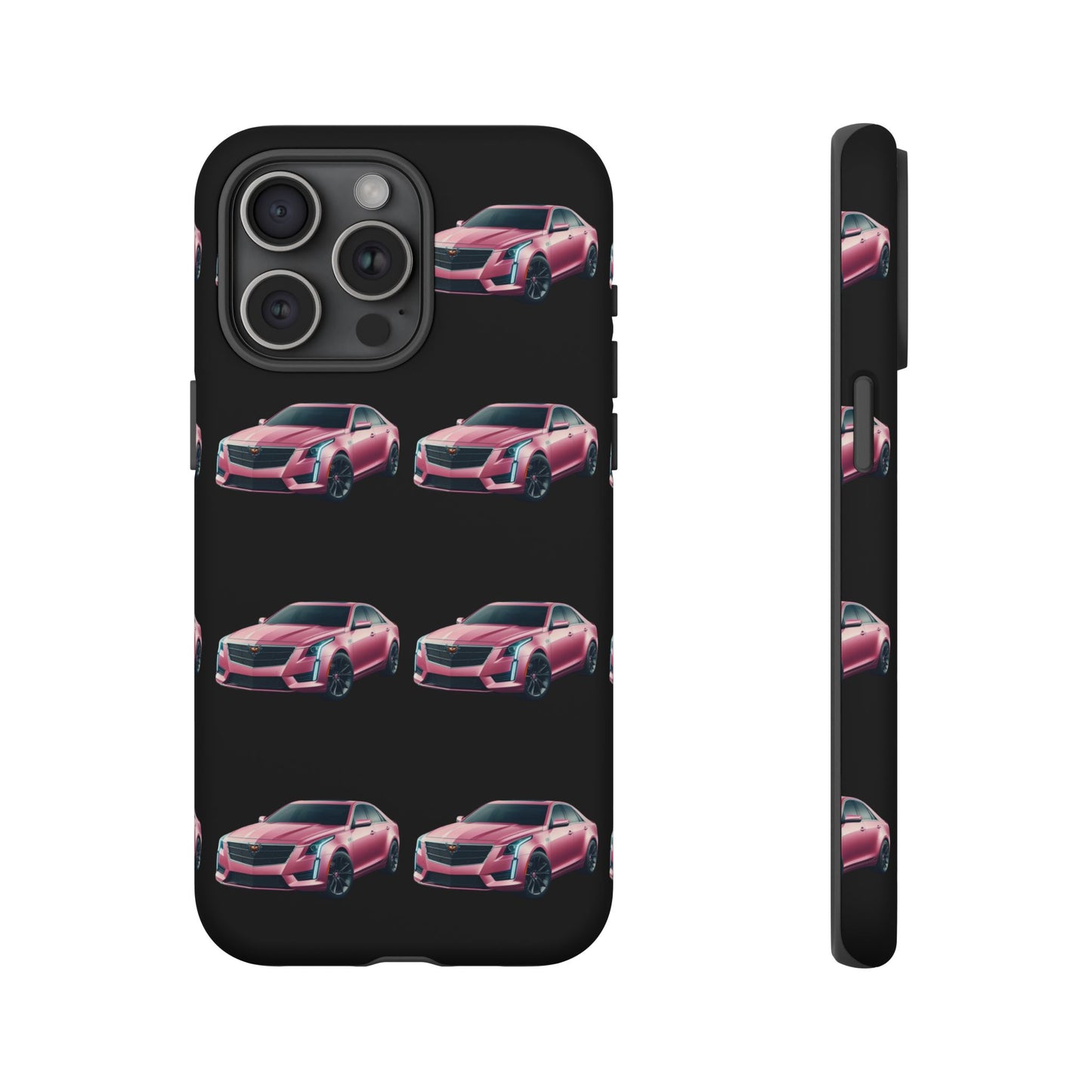 Pink Caddy On Black Phone Case