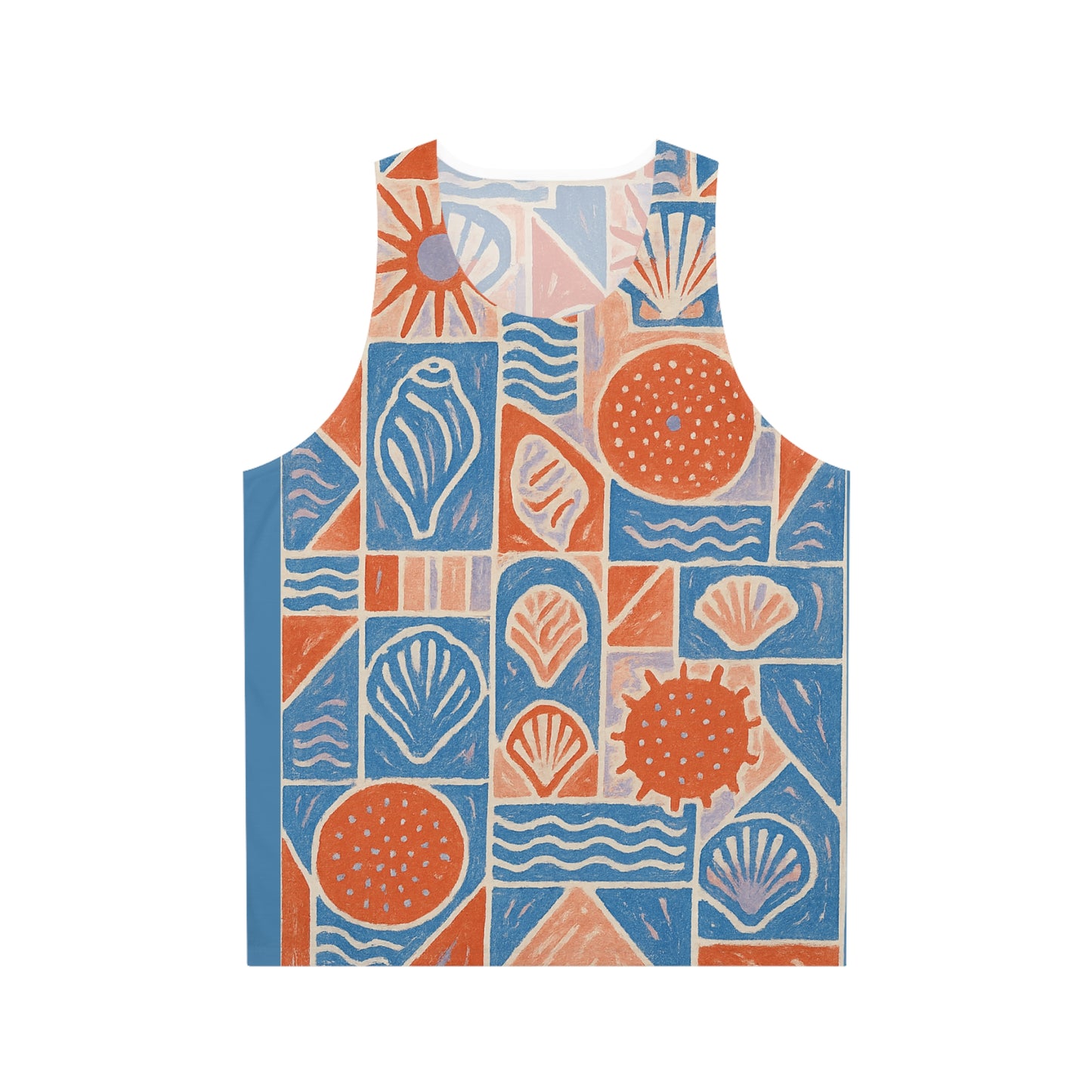 Colorful Ocean-Inspired Unisex Tank Top | Relaxed Summer Wear, Beach Day Outfit, Soft AOP Print, Perfect for Vacations