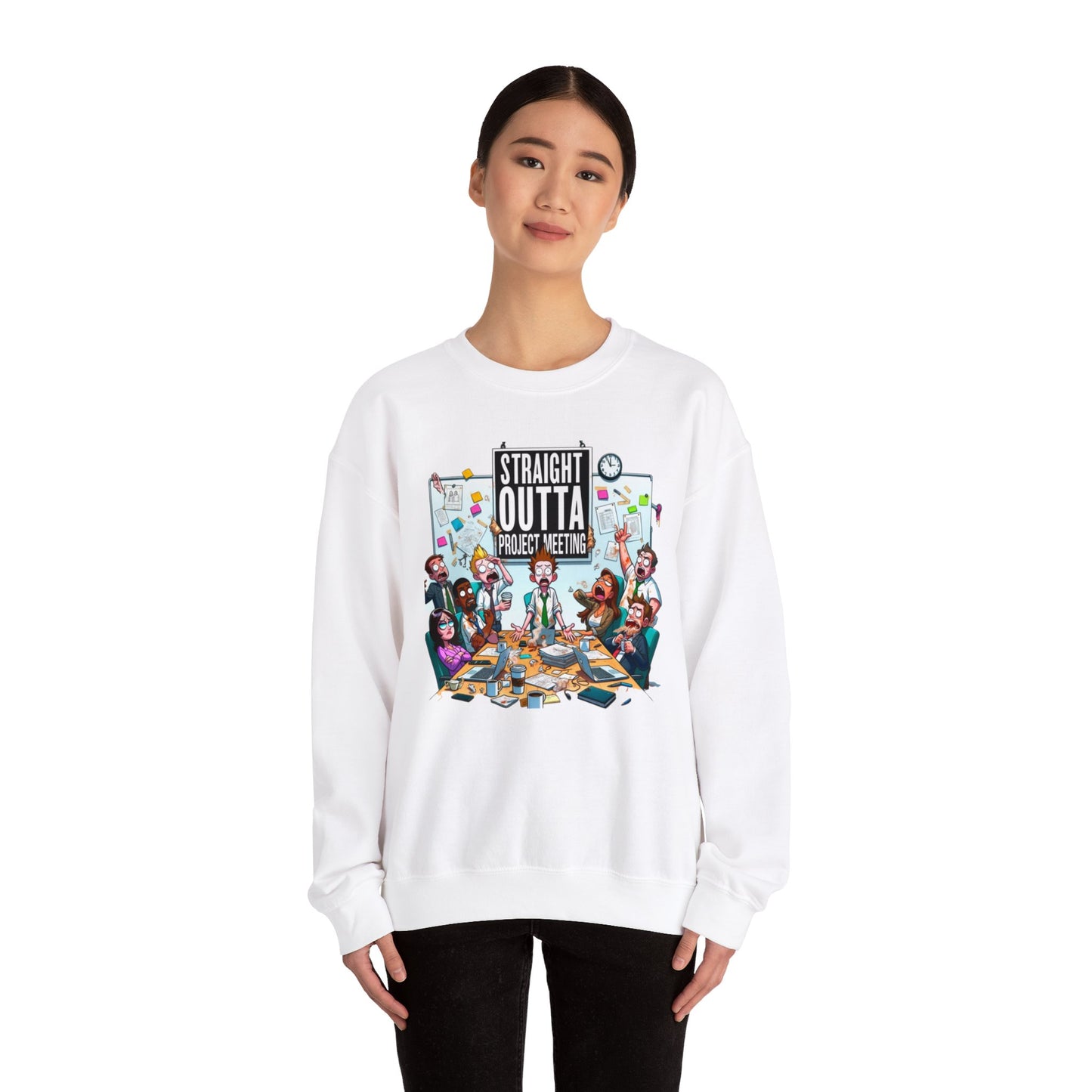 Straight Outta Project Meeting Unisex Heavy Blend™ Crewneck Sweatshirt
