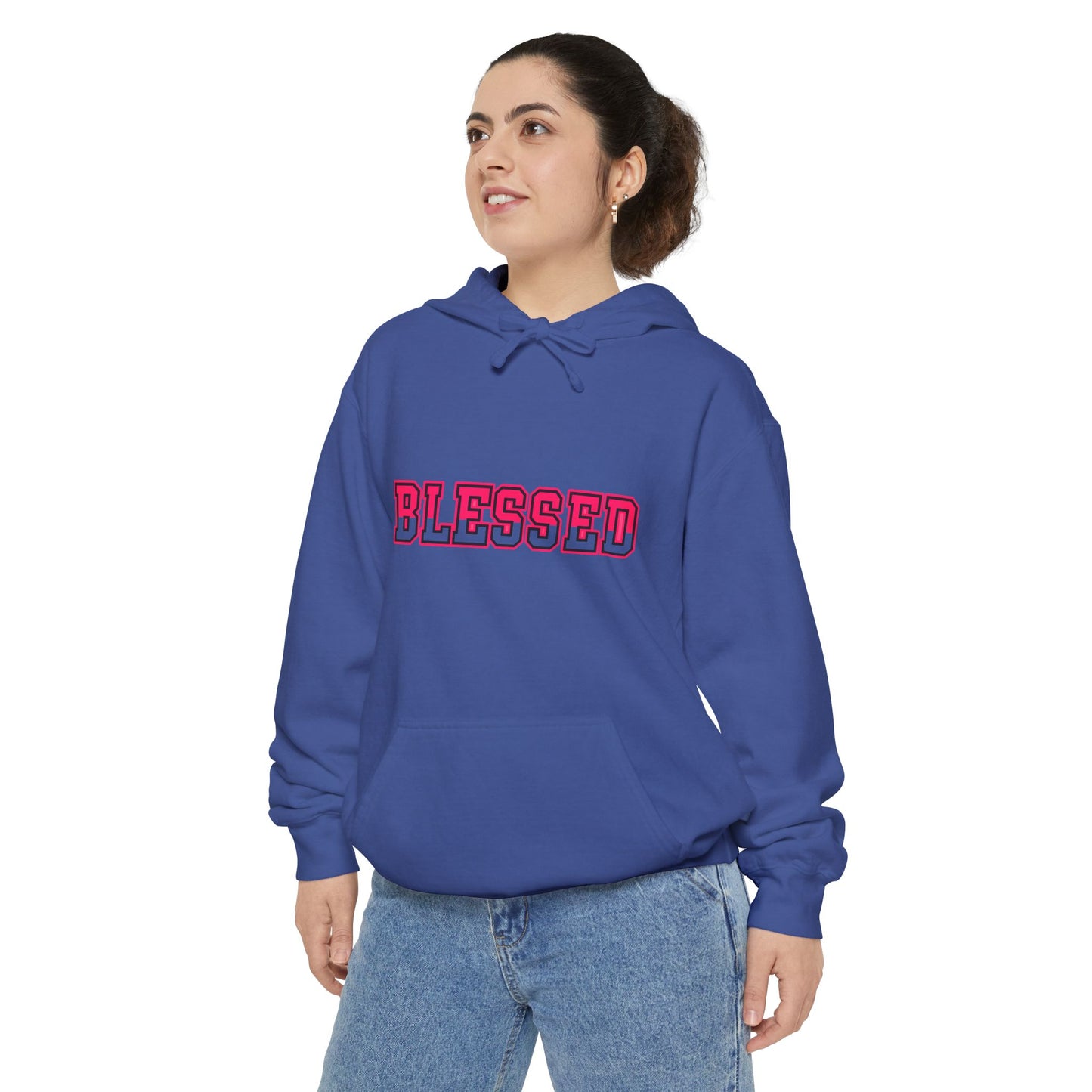 "Blessed" Unisex Garment-Dyed Hoodie | Cozy Gift for Spiritual Souls, Faith Sweatshirt, Everyday Comfort Wear