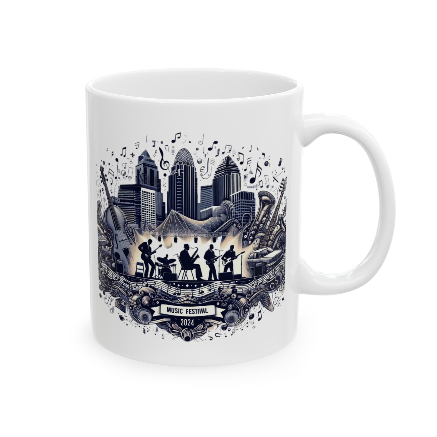 Music Festival Ceramic Mug, (11oz, 15oz)
