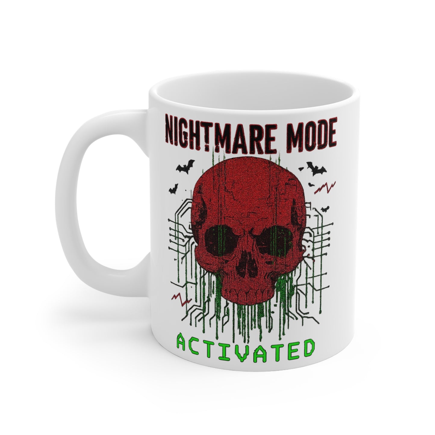 Nightmare Mode Activated Mug | Halloween Coffee Mug, Spooky Gift, Gothic Home Decor, Horror Lover's Drinkware
