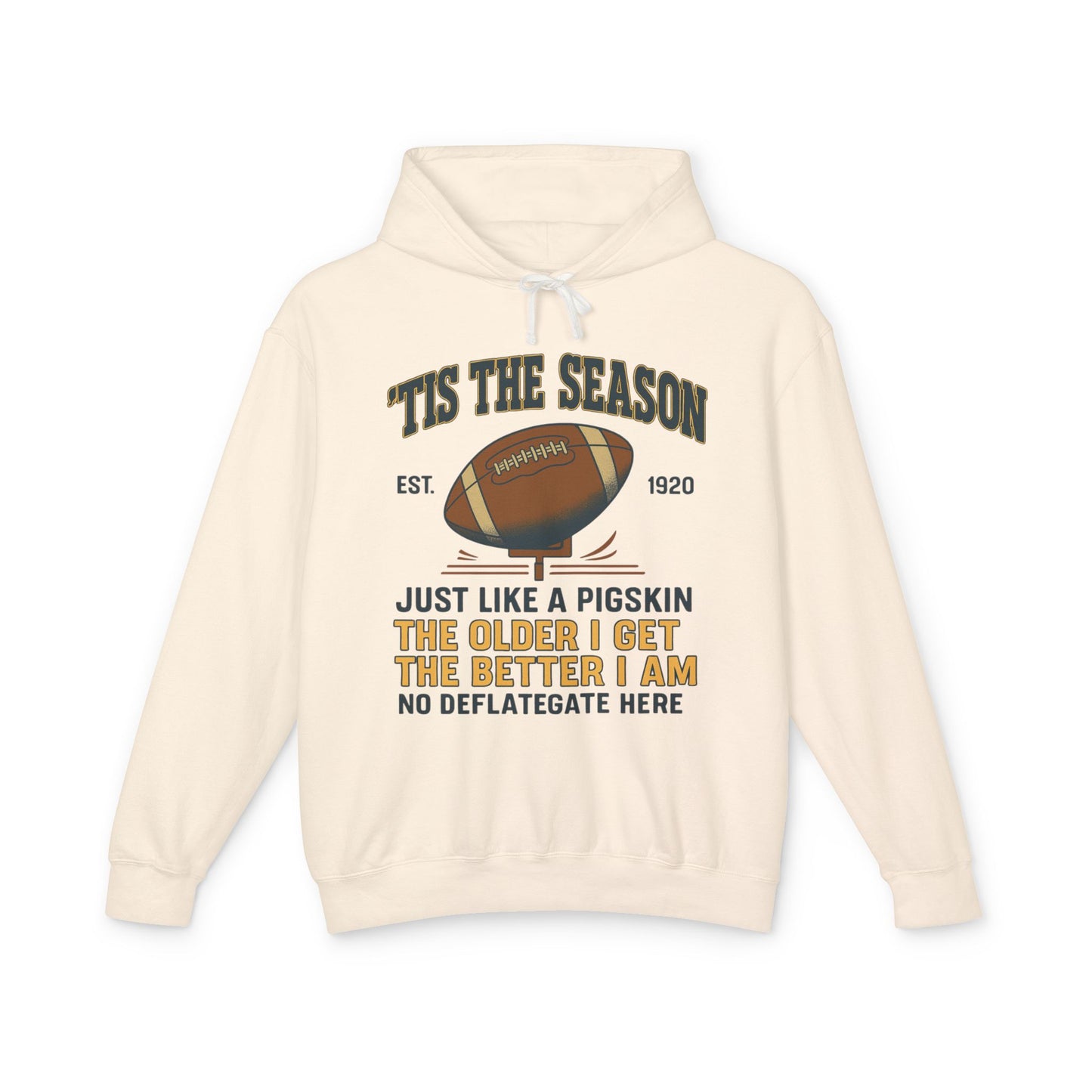 "'TIS THE SEASON" Funny Football Hoodie, Unisex Hoodie, Lightweight Hoodie, Gifts for Men, Holiday Apparel