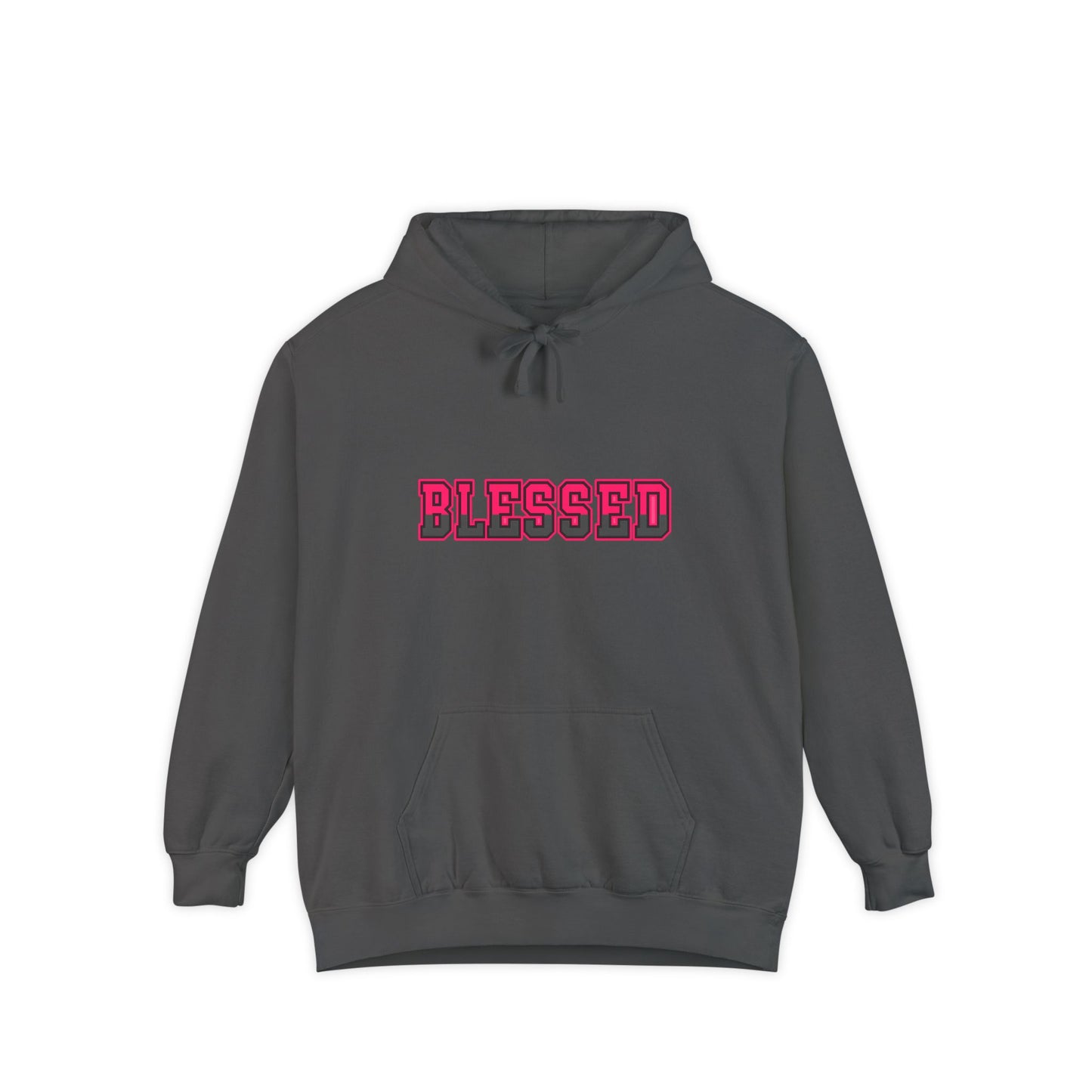 "Blessed" Unisex Garment-Dyed Hoodie | Cozy Gift for Spiritual Souls, Faith Sweatshirt, Everyday Comfort Wear