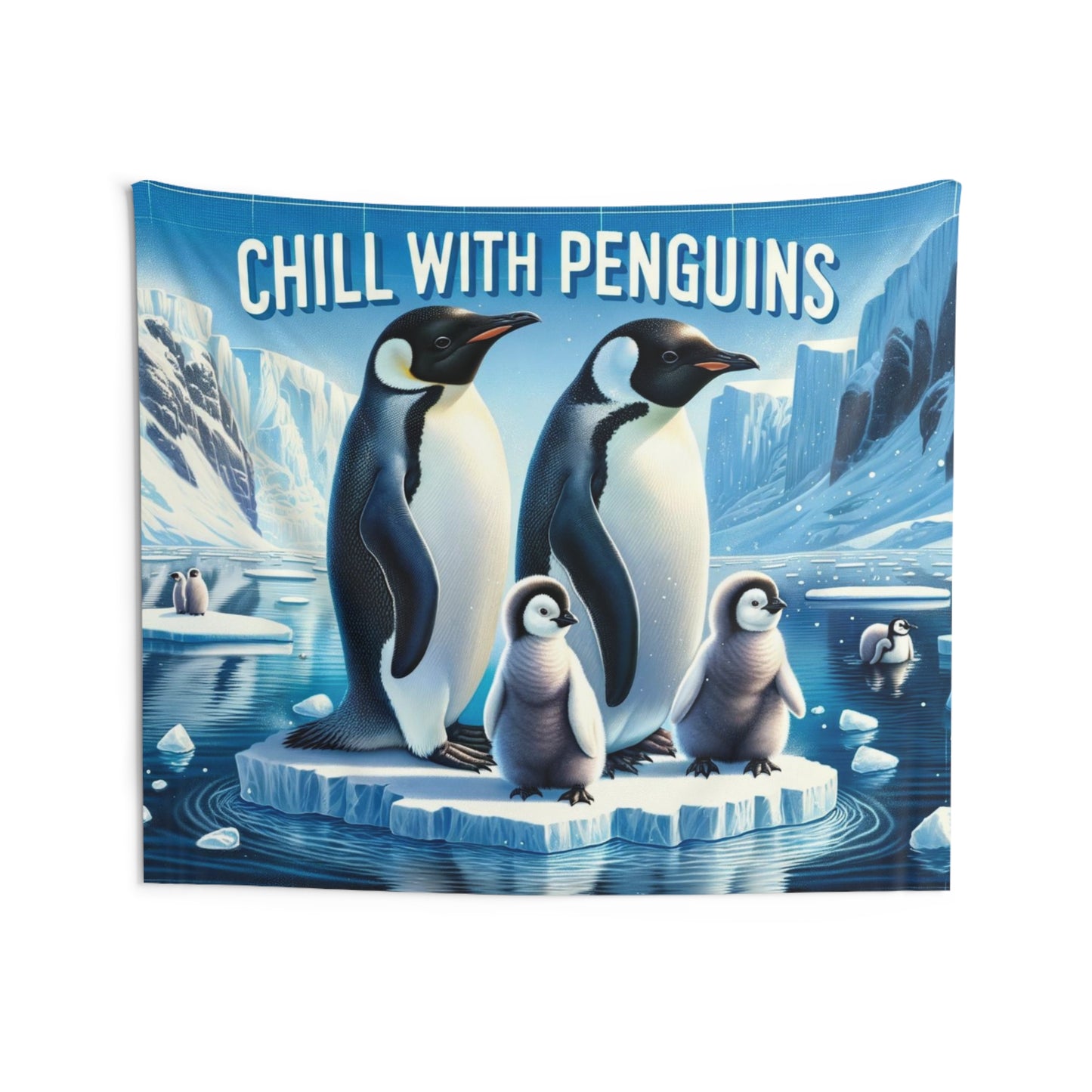 Chill With Penguins Wall Tapestry