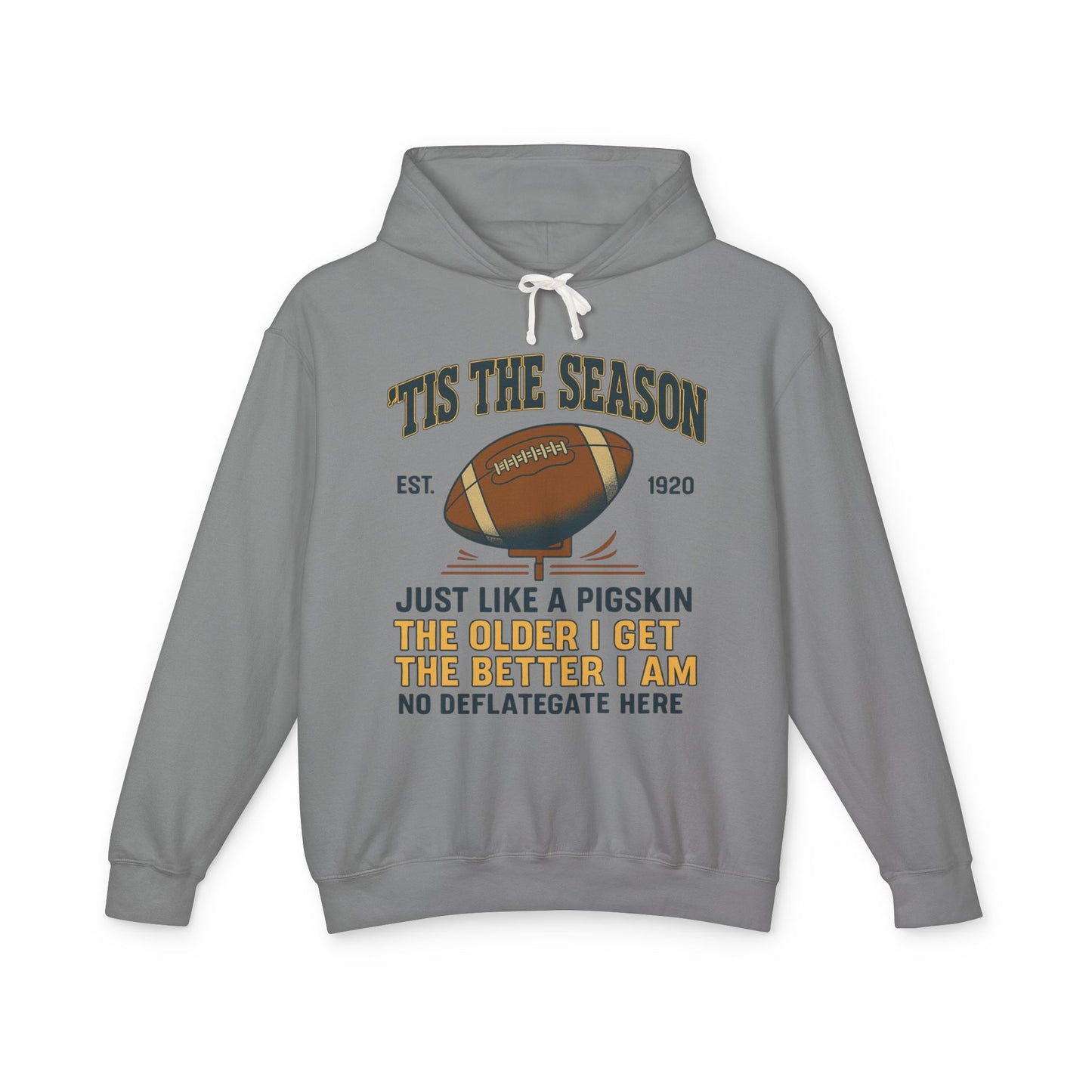 "'TIS THE SEASON" Funny Football Hoodie, Unisex Hoodie, Lightweight Hoodie, Gifts for Men, Holiday Apparel