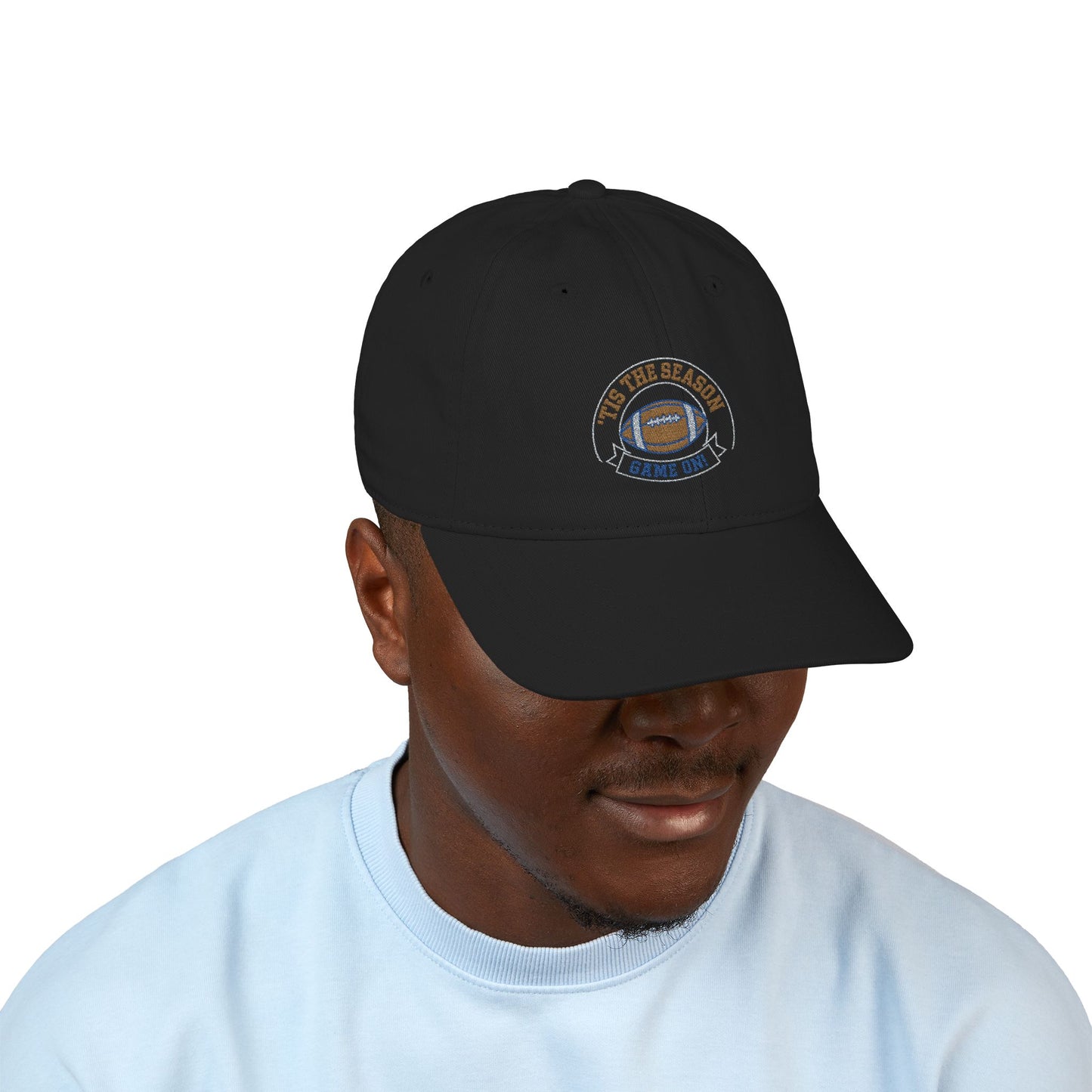 'TIS THE SEASON - GAME ON" Organic Embroidered Cap - Perfect for Sports Fans, Casual Outings, Gifts, Summer Wear, and Outdoor Adventures