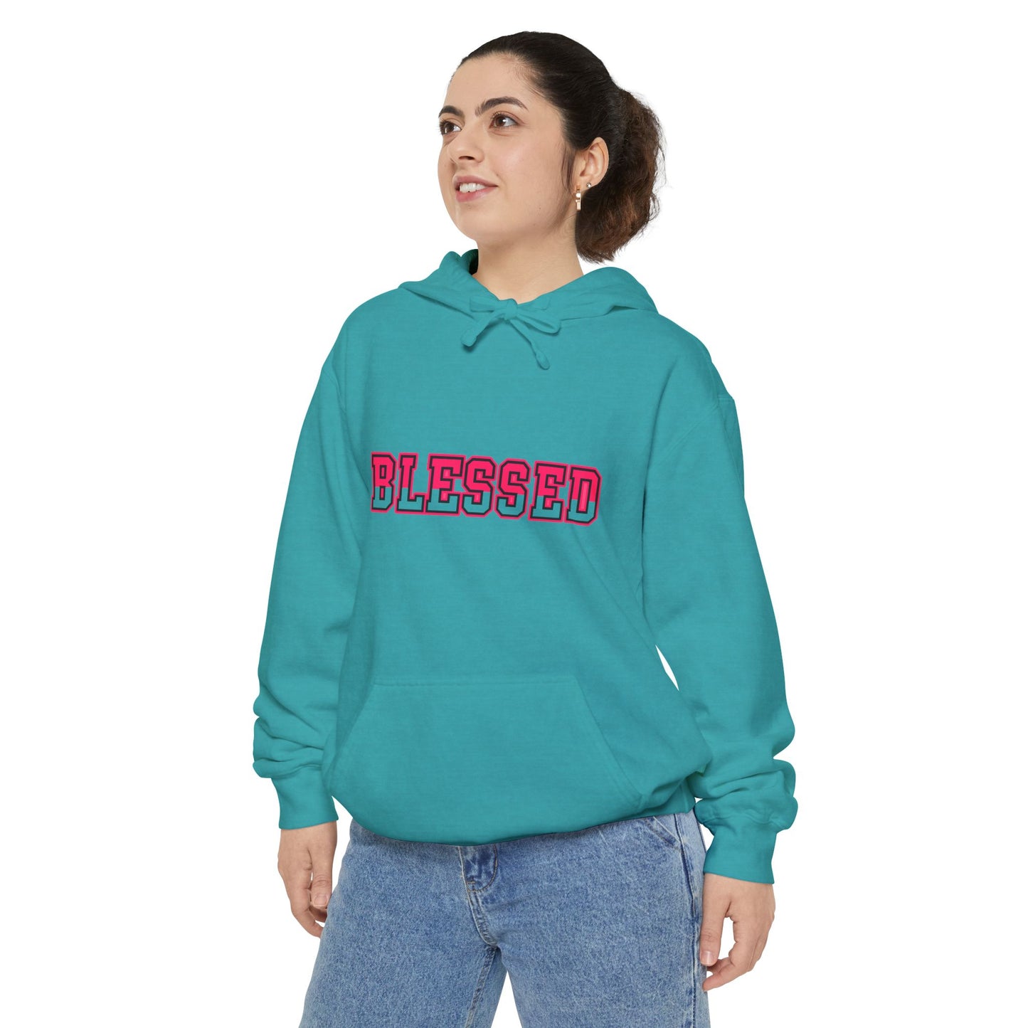 "Blessed" Unisex Garment-Dyed Hoodie | Cozy Gift for Spiritual Souls, Faith Sweatshirt, Everyday Comfort Wear