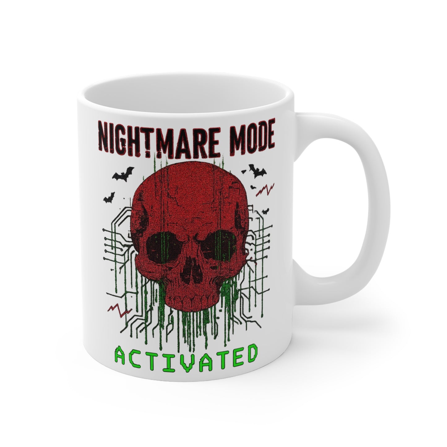 Nightmare Mode Activated Mug | Halloween Coffee Mug, Spooky Gift, Gothic Home Decor, Horror Lover's Drinkware