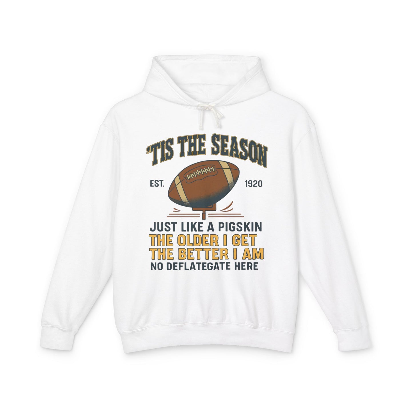 "'TIS THE SEASON" Funny Football Hoodie, Unisex Hoodie, Lightweight Hoodie, Gifts for Men, Holiday Apparel