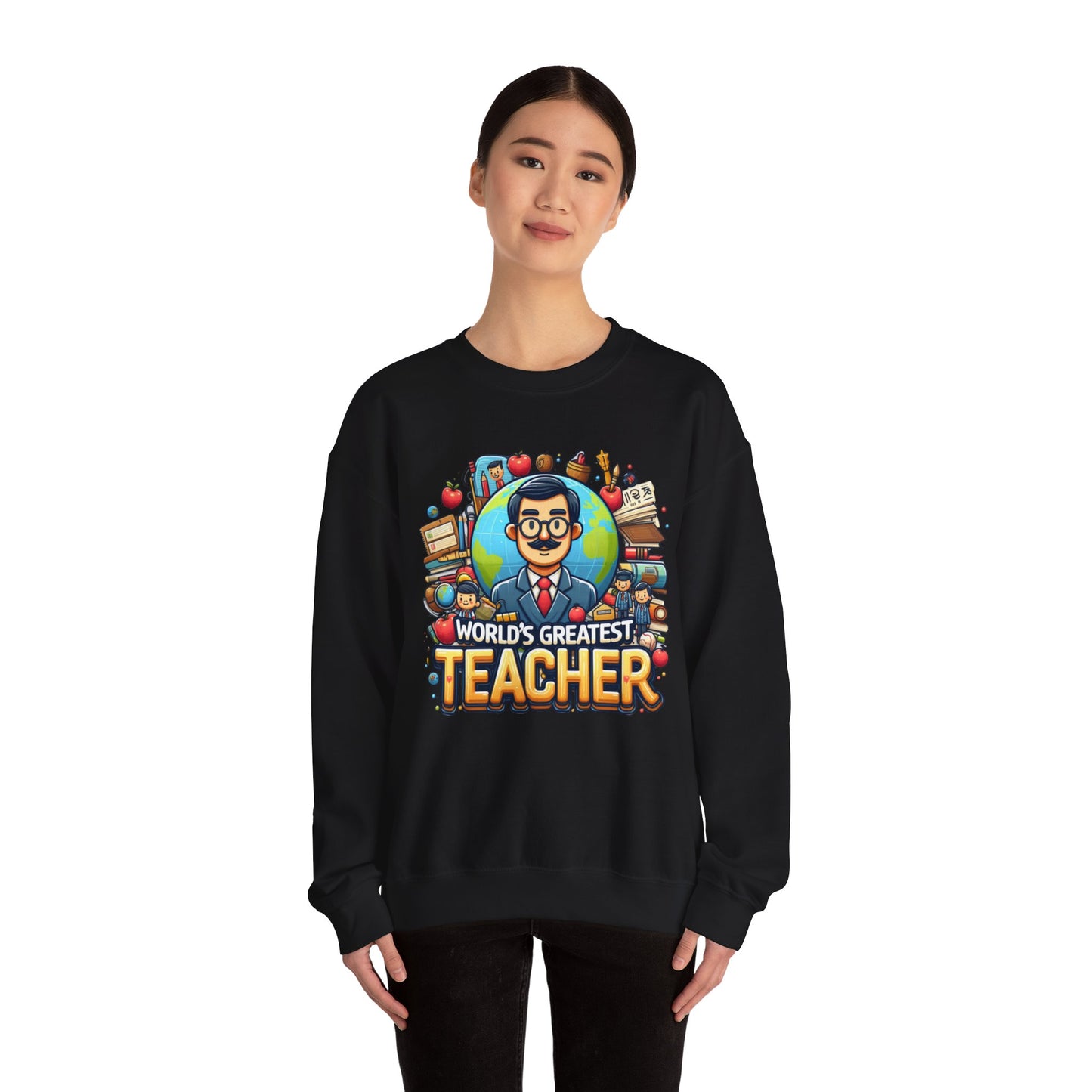 World's Greatest Teacher - Unisex Heavy Blend™ Crewneck Sweatshirt (G1)