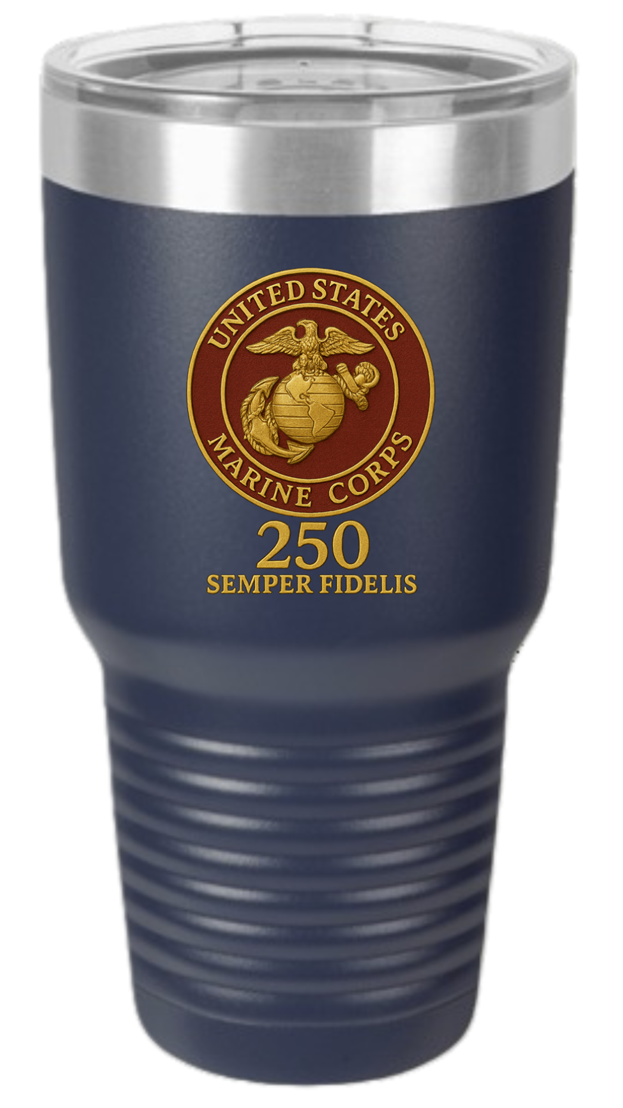 US Marine Corps 250th Anniversary 30oz, Navy Blue, Insulated Tumbler – Semper Fidelis