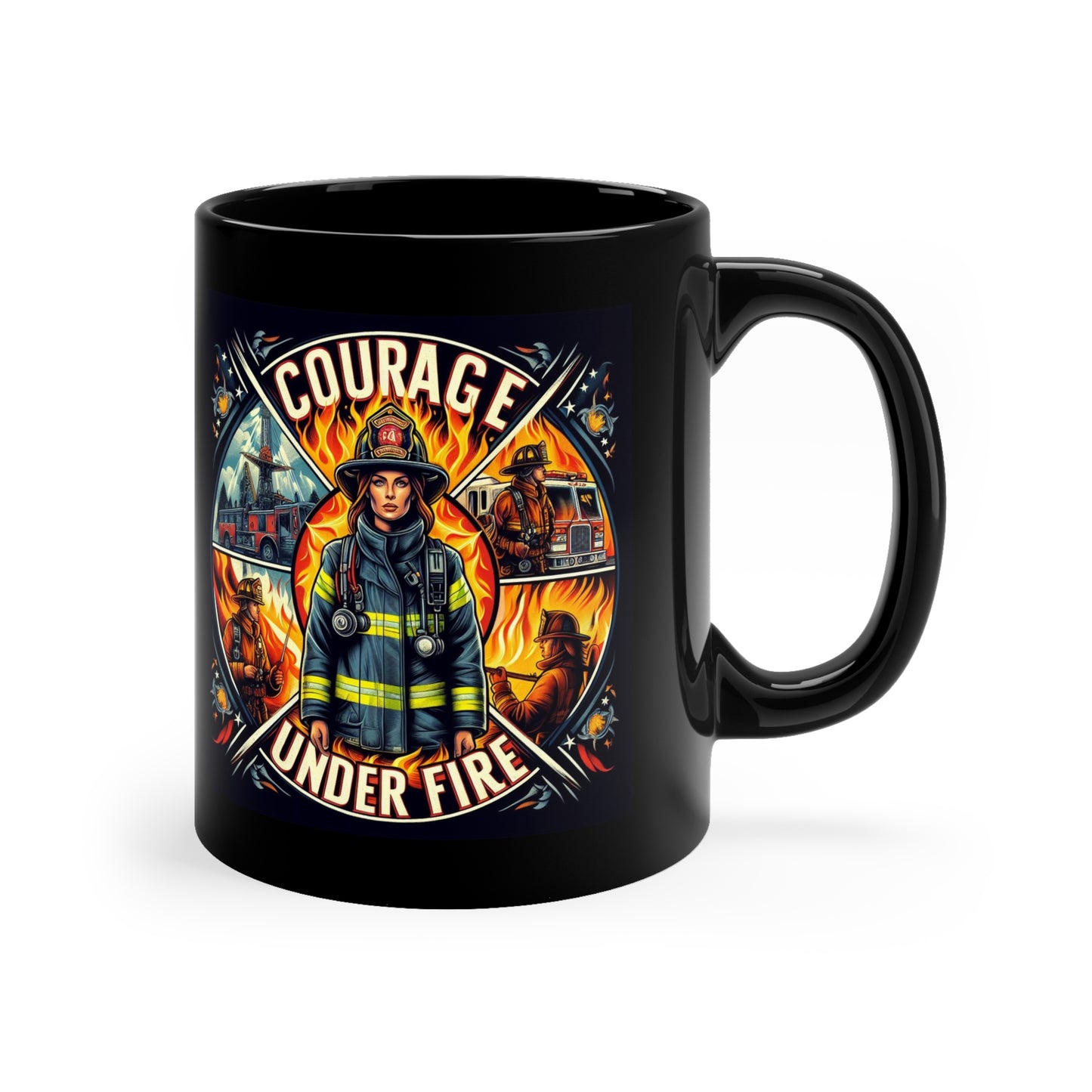 Courage Under Fire 11oz Black Coffee Mug