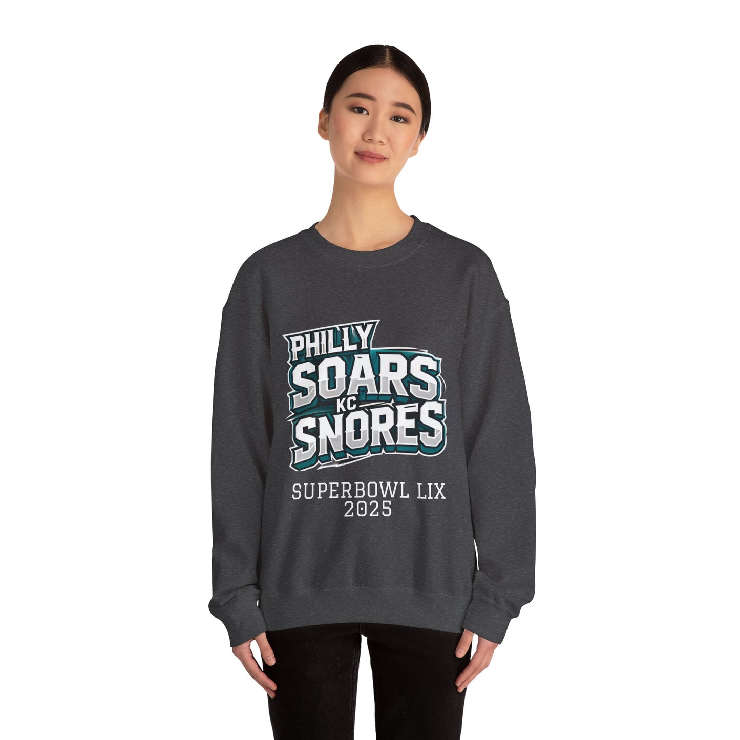 Philly Soars - KC Snores -White Letters Unisex Heavy Blend™ Crewneck Sweatshirt