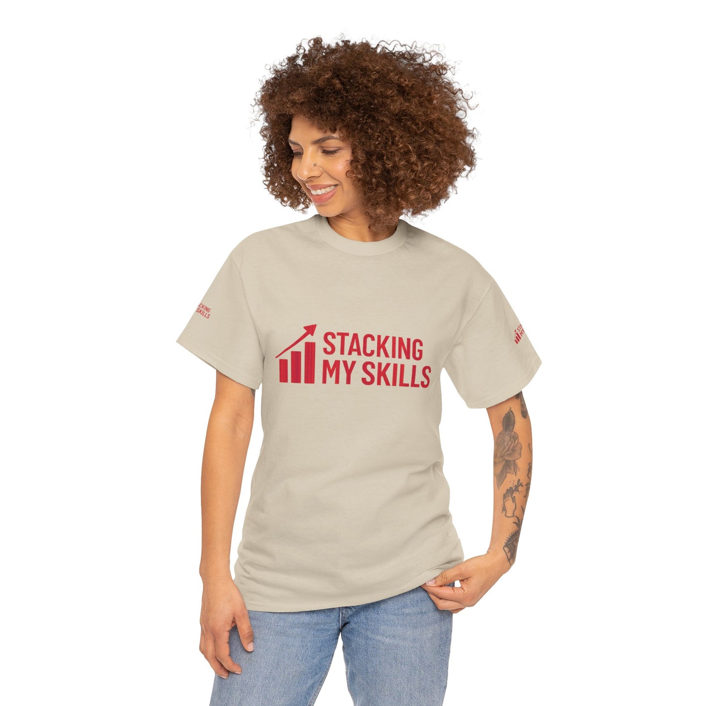 "Stacking My Skills" for Personal Growth, Motivational Tee