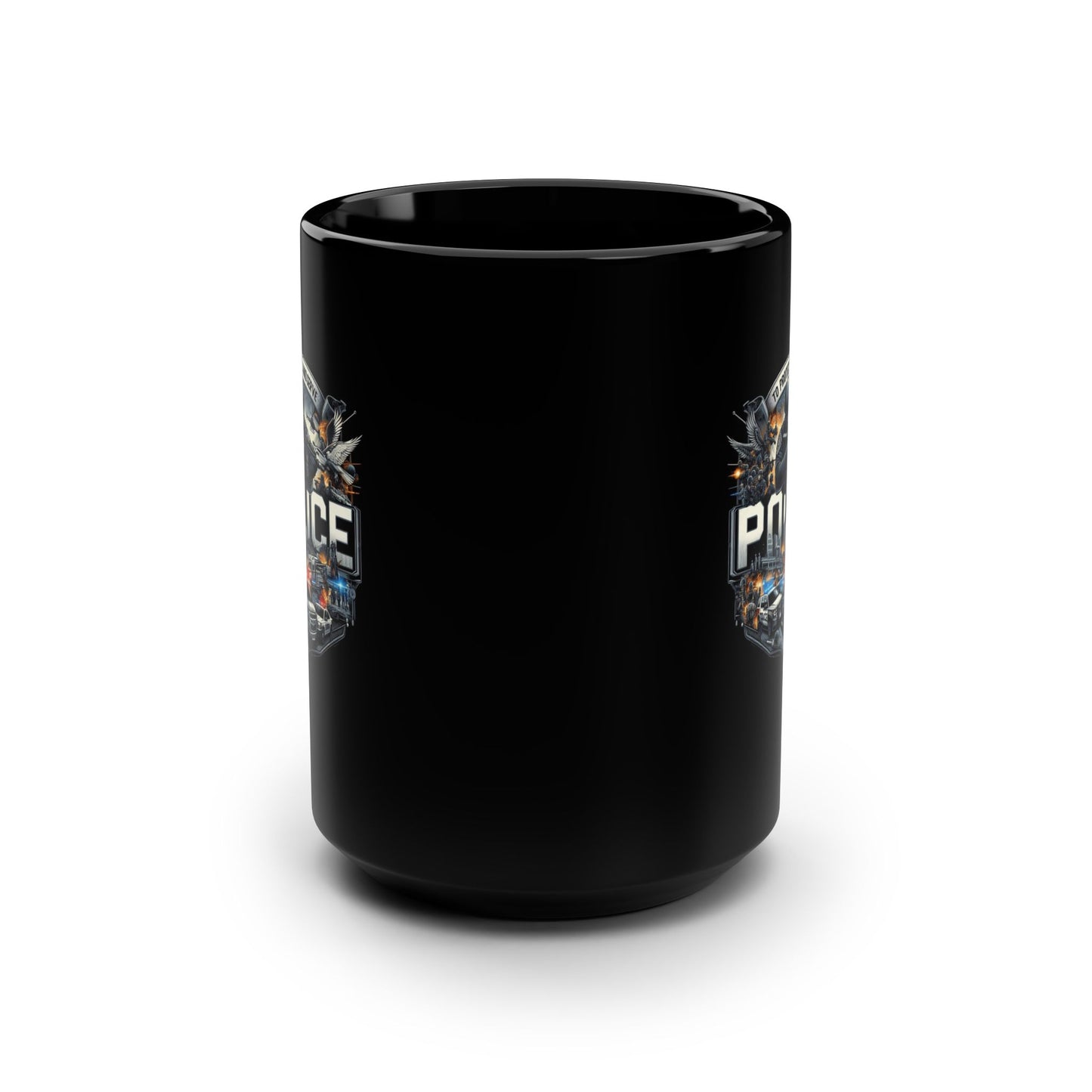 To Protect And Serve - Police - 2 Sided - 15oz Black Mug
