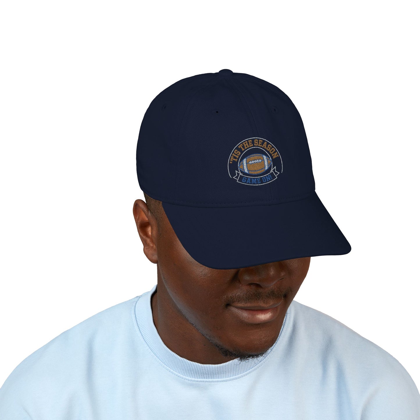 'TIS THE SEASON - GAME ON" Organic Embroidered Cap - Perfect for Sports Fans, Casual Outings, Gifts, Summer Wear, and Outdoor Adventures