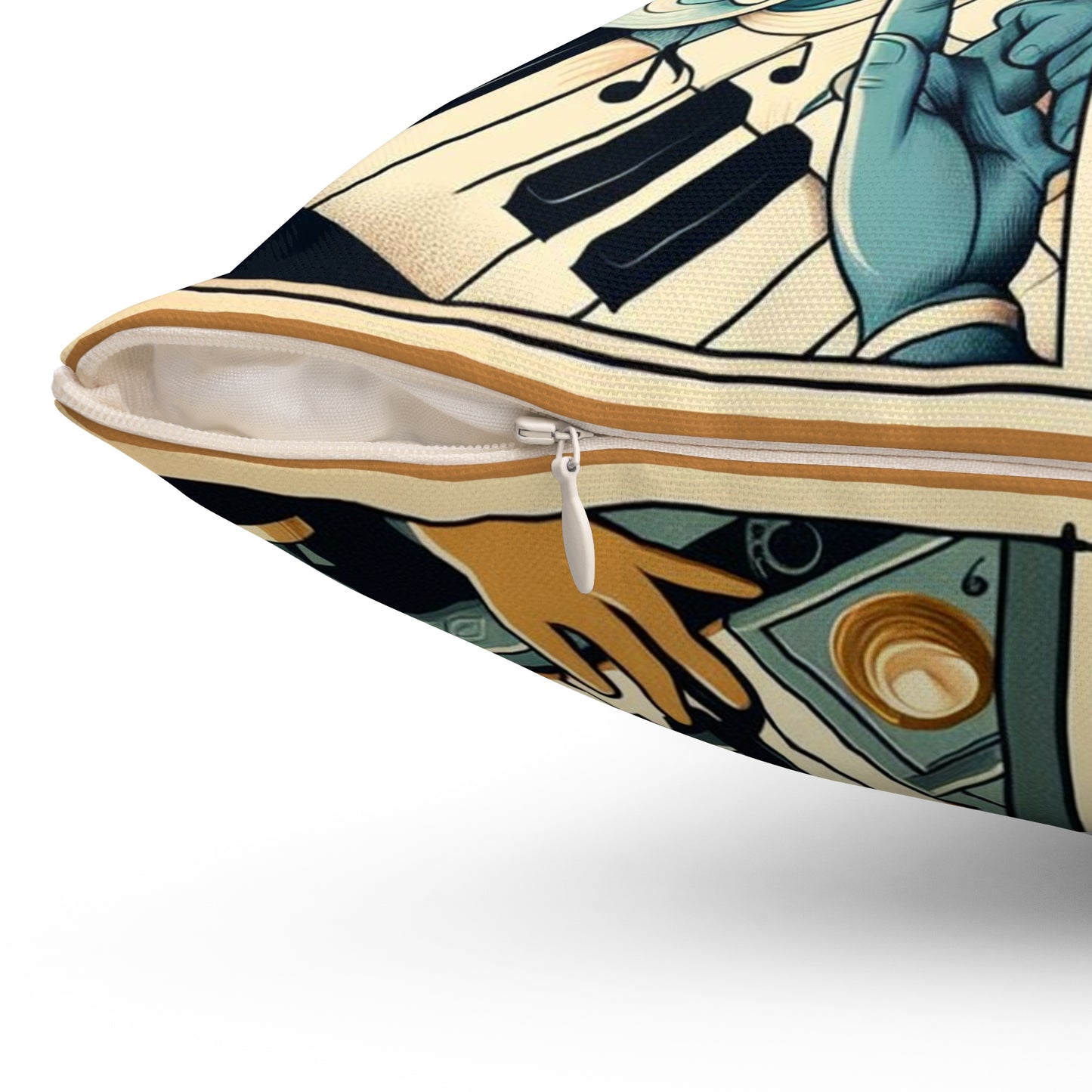 Jazz Is Life - 2 Sided Album Print - Reversible - Spun Polyester Square Pillow