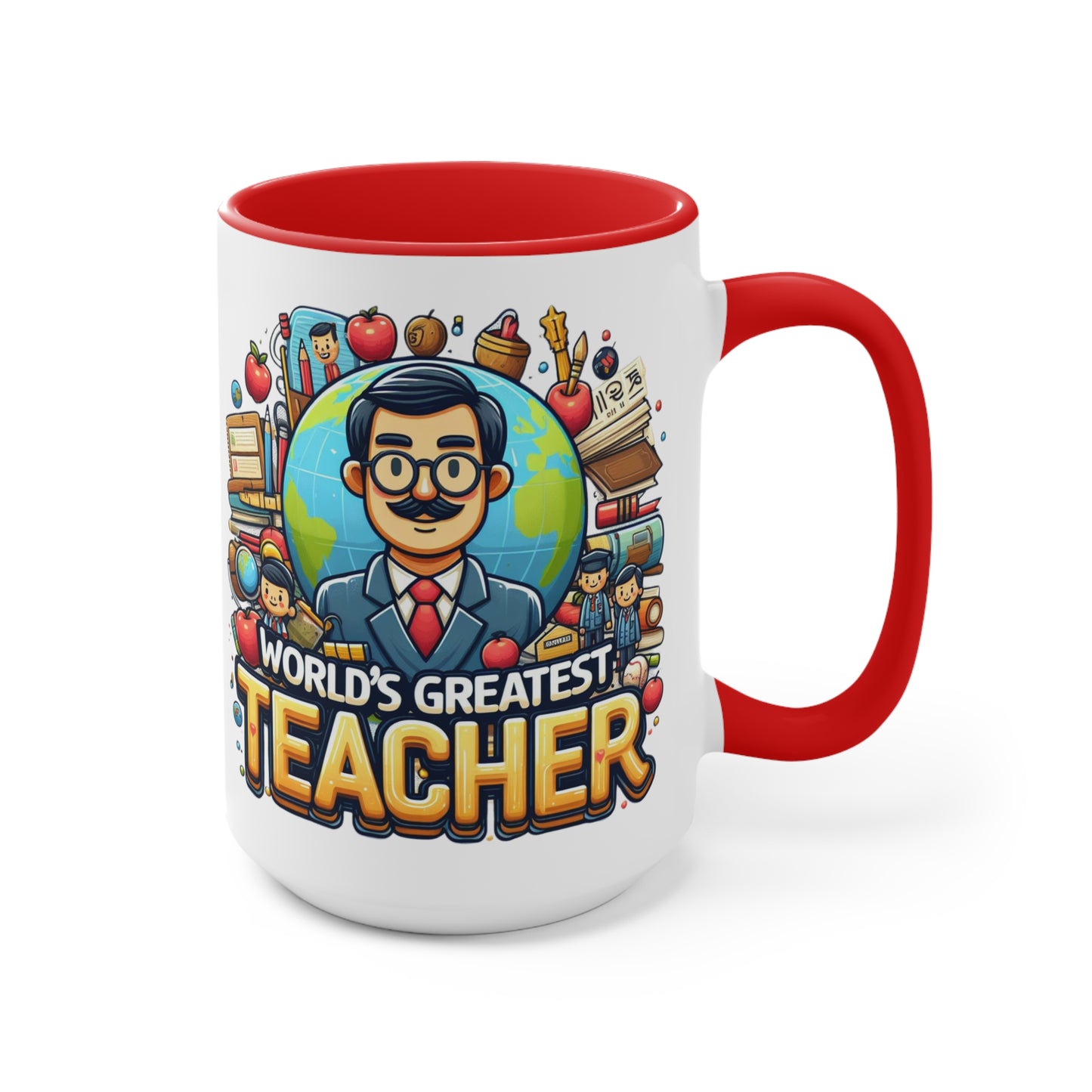 World's Greatest Teacher - Two-Tone Coffee Mugs - 11oz, 15oz - (RightG1)