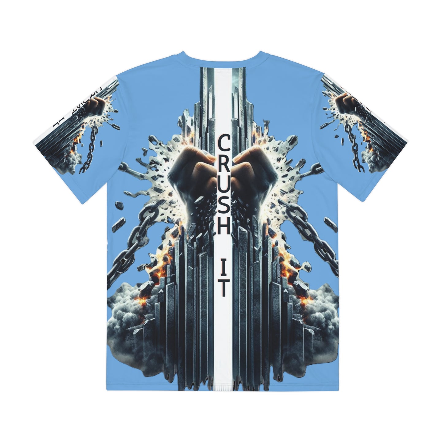CRUSH IT! -Men's Polyester Tee - Light Blue