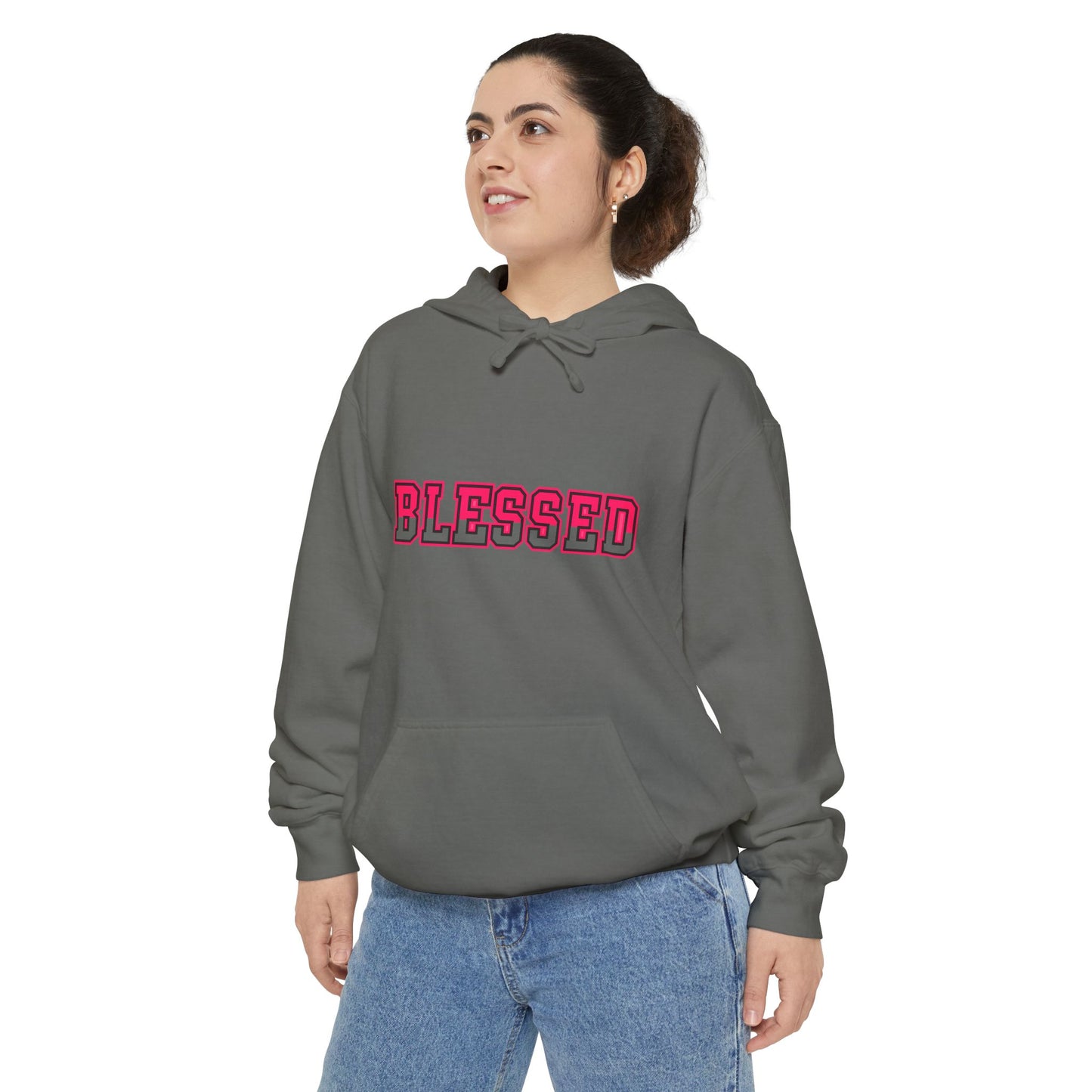 "Blessed" Unisex Garment-Dyed Hoodie | Cozy Gift for Spiritual Souls, Faith Sweatshirt, Everyday Comfort Wear