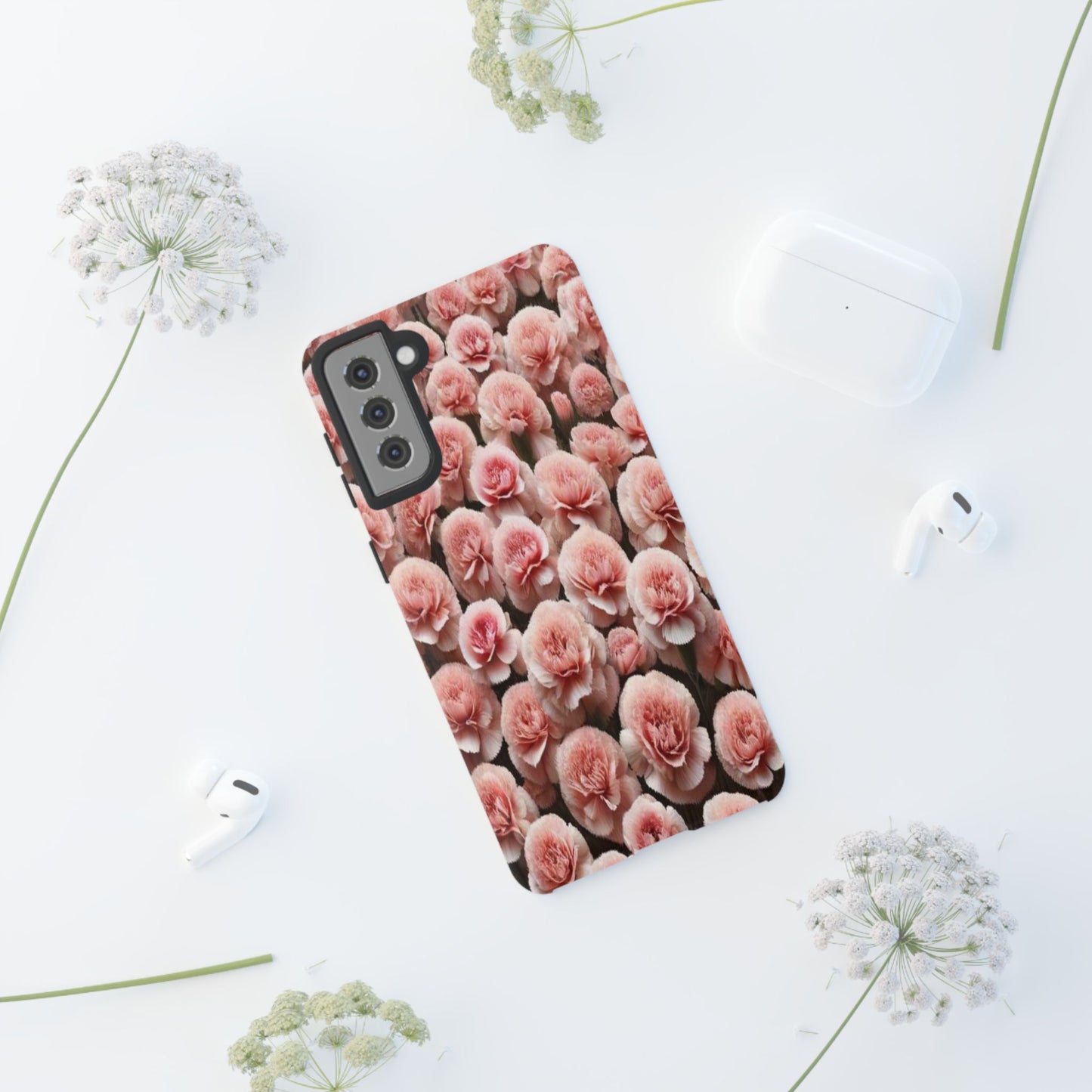 Pink Carnations - Durable Tough Phone Cases