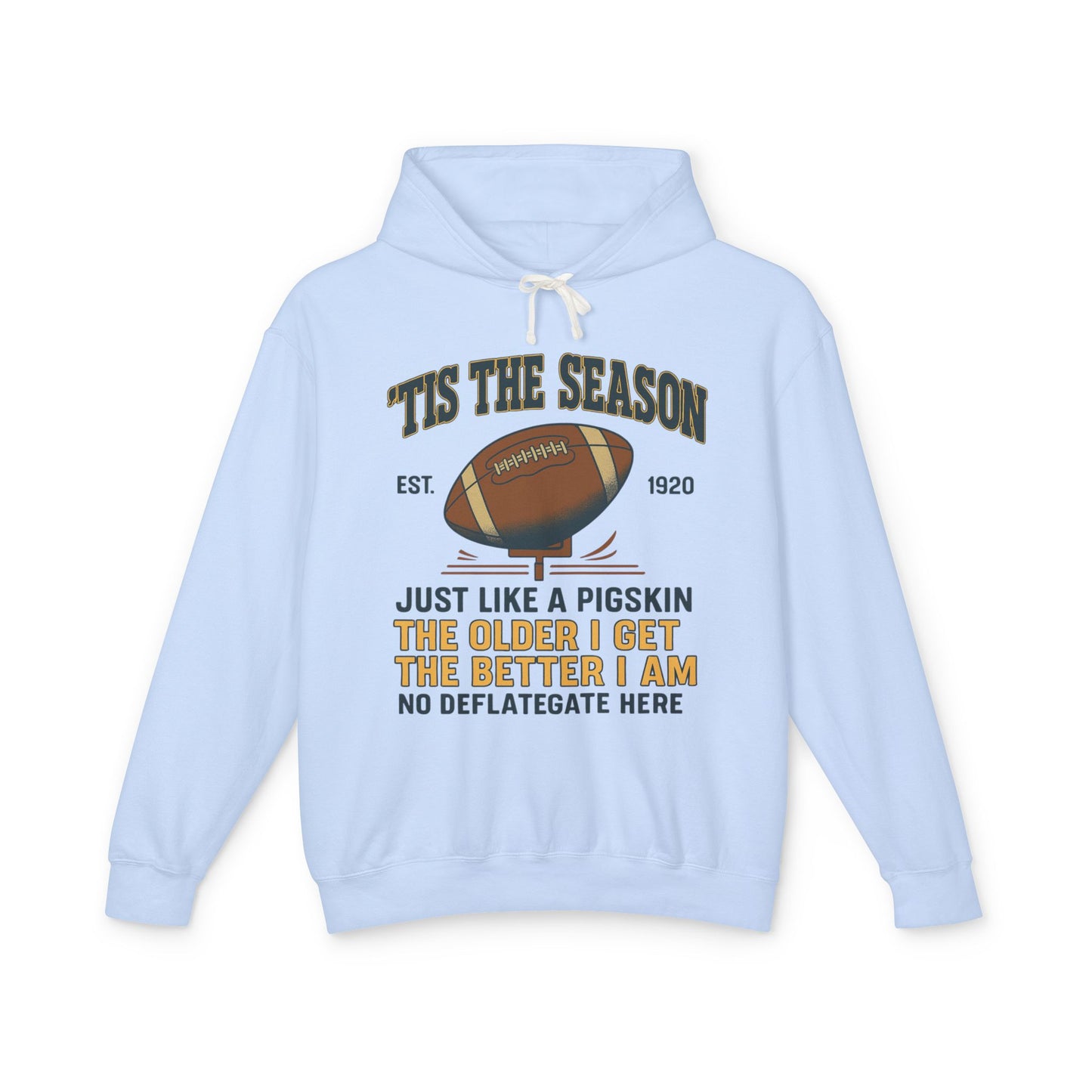 "'TIS THE SEASON" Funny Football Hoodie, Unisex Hoodie, Lightweight Hoodie, Gifts for Men, Holiday Apparel