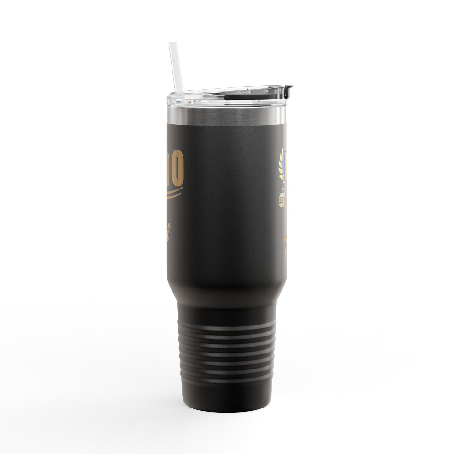 Personalized Insulated Travel Mug - 40oz with Gold Lion Design