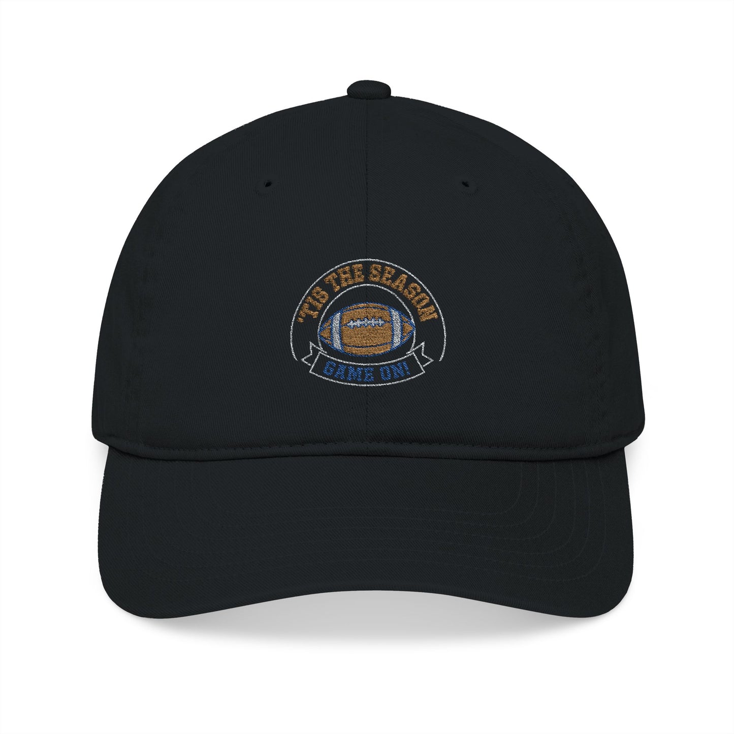 'TIS THE SEASON - GAME ON" Organic Embroidered Cap - Perfect for Sports Fans, Casual Outings, Gifts, Summer Wear, and Outdoor Adventures