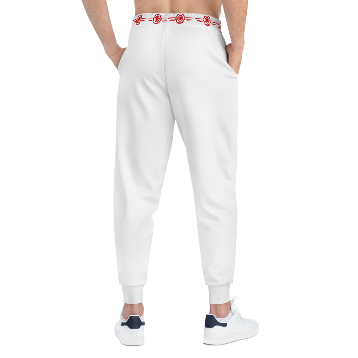 Omnera Branded - Right Leg - White & Red Branded Track Pants