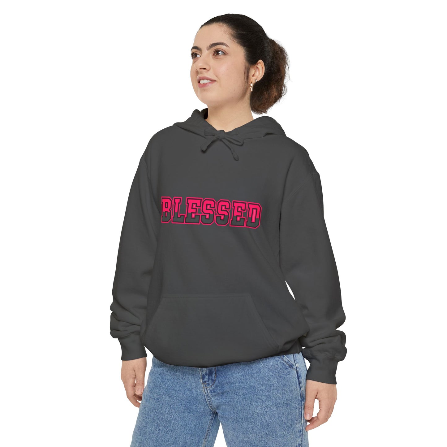 "Blessed" Unisex Garment-Dyed Hoodie | Cozy Gift for Spiritual Souls, Faith Sweatshirt, Everyday Comfort Wear