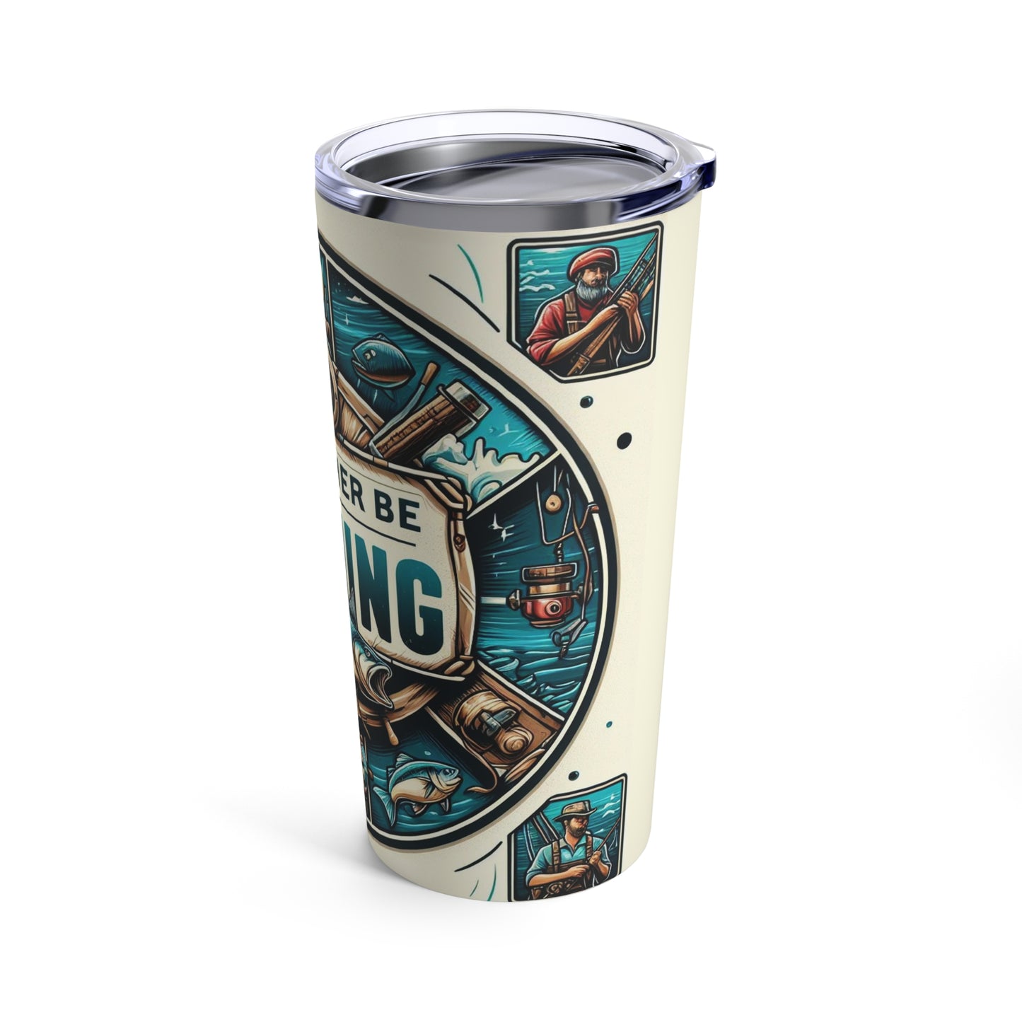 I'd Rather Be Fishing - 20oz White Yellow Tumbler