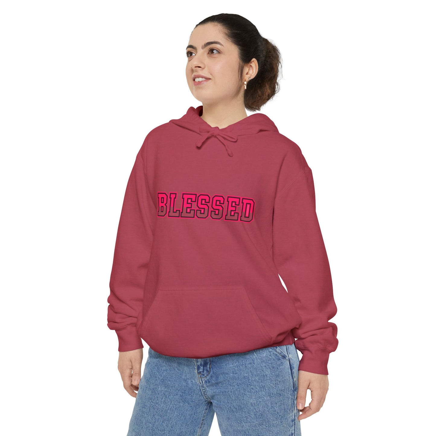 "Blessed" Unisex Garment-Dyed Hoodie | Cozy Gift for Spiritual Souls, Faith Sweatshirt, Everyday Comfort Wear
