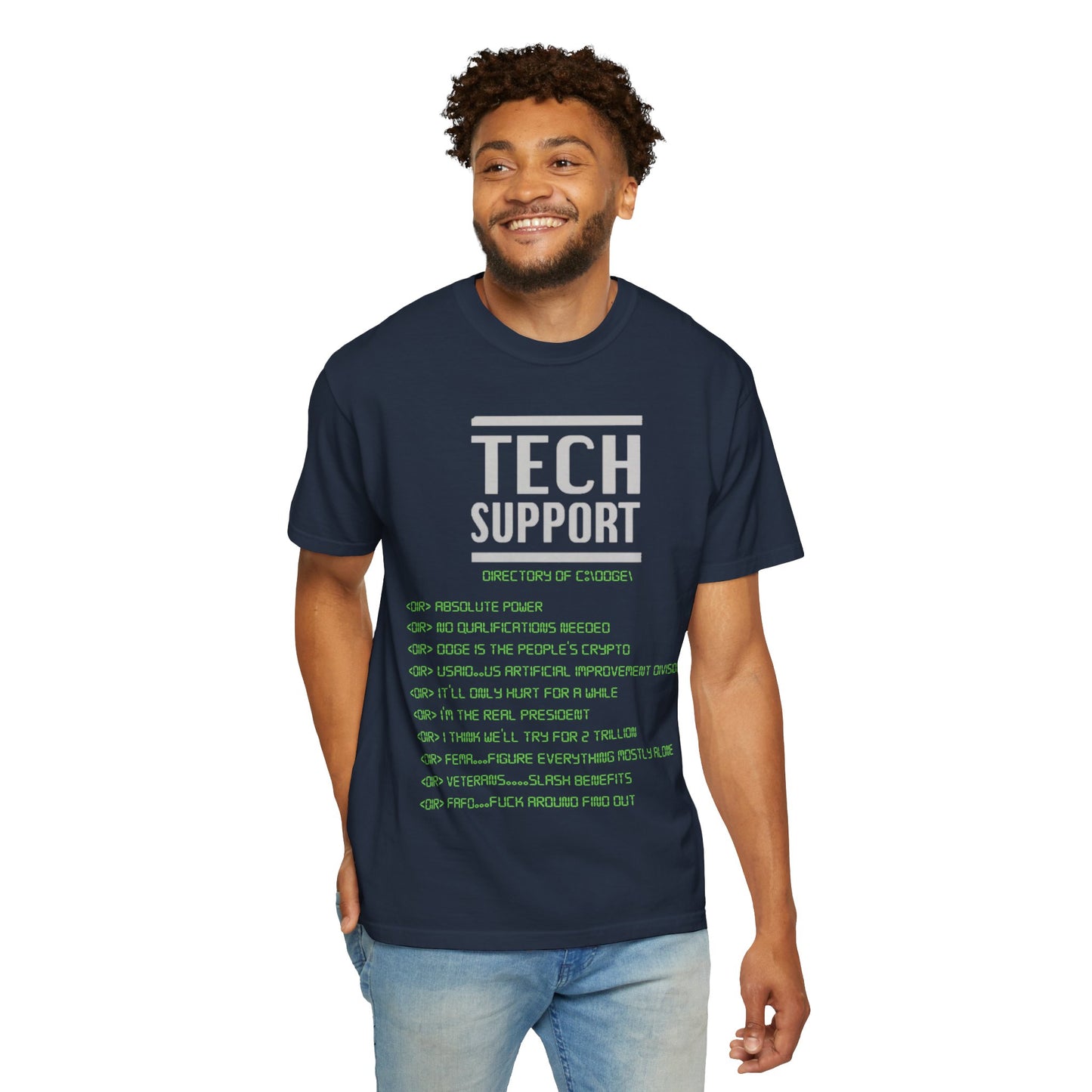 Tech Support (FAFO) Unisex Garment-Dyed T-shirt - Hilarious IT Humor Tee