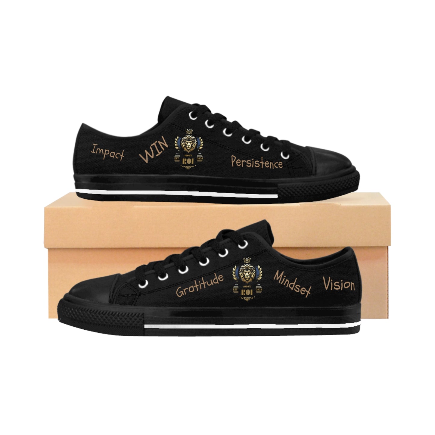 1000%ROI Motivational Men's Sneakers In Black