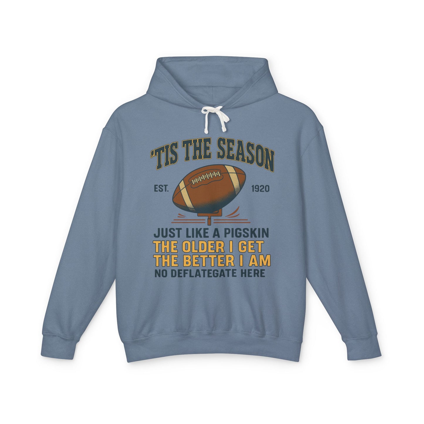 "'TIS THE SEASON" Funny Football Hoodie, Unisex Hoodie, Lightweight Hoodie, Gifts for Men, Holiday Apparel