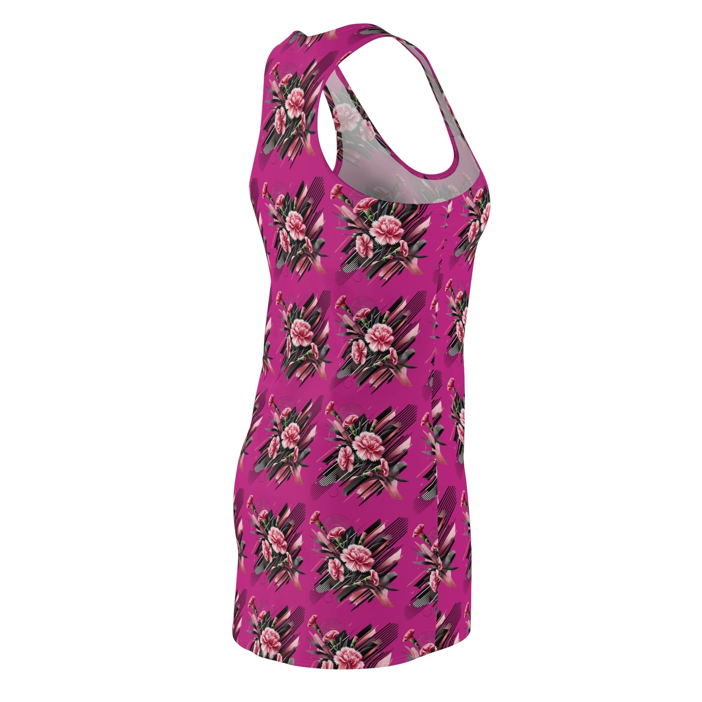 Pink Carnations On Pink Racerback Dress