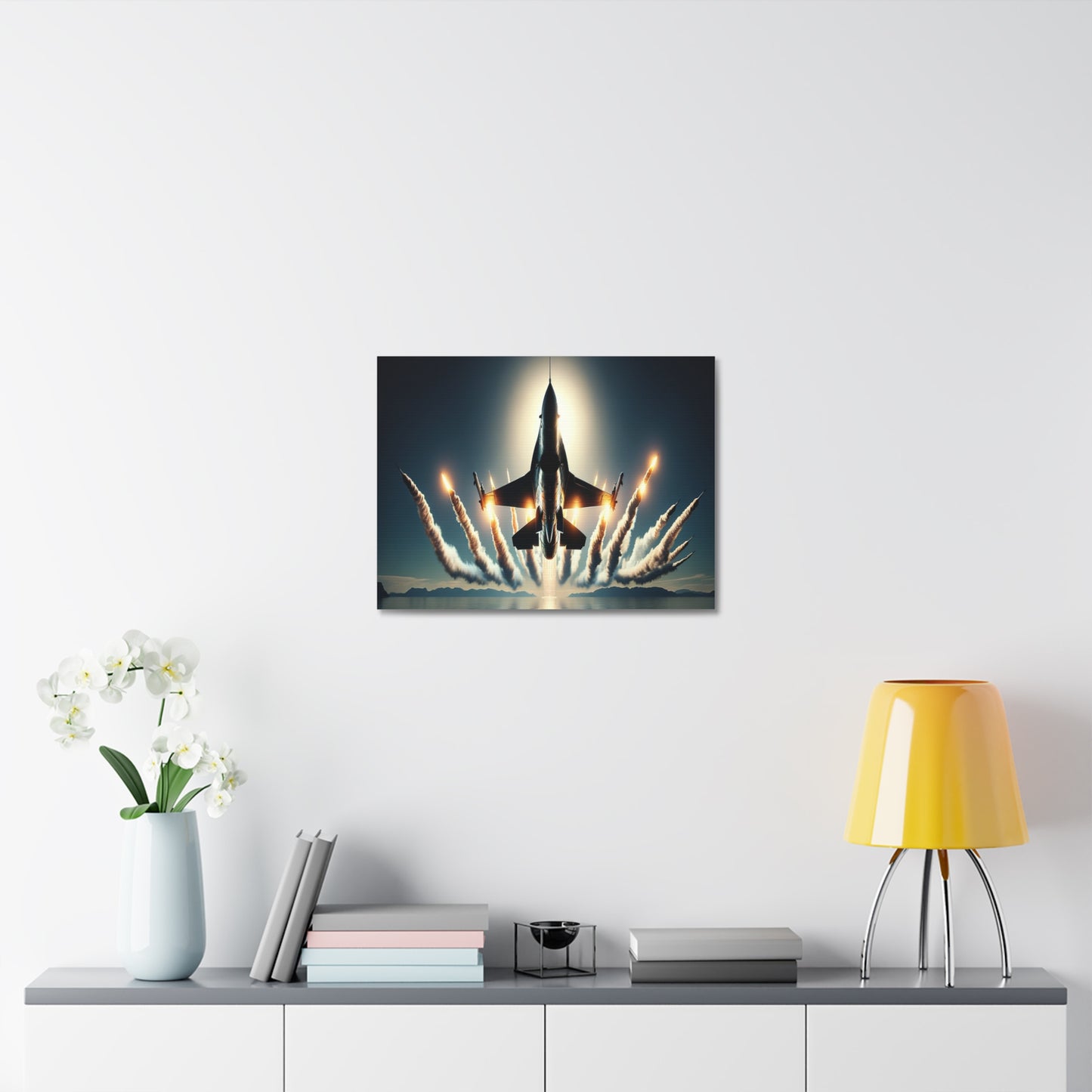Afterburners, F16 Aircraft on Stretched Canvas