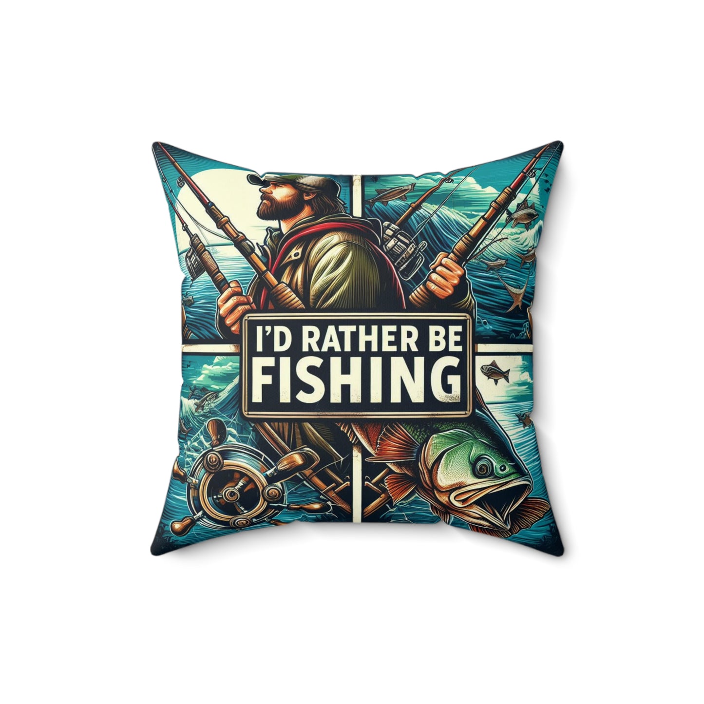 I'd Rather Be Fishing Pillow